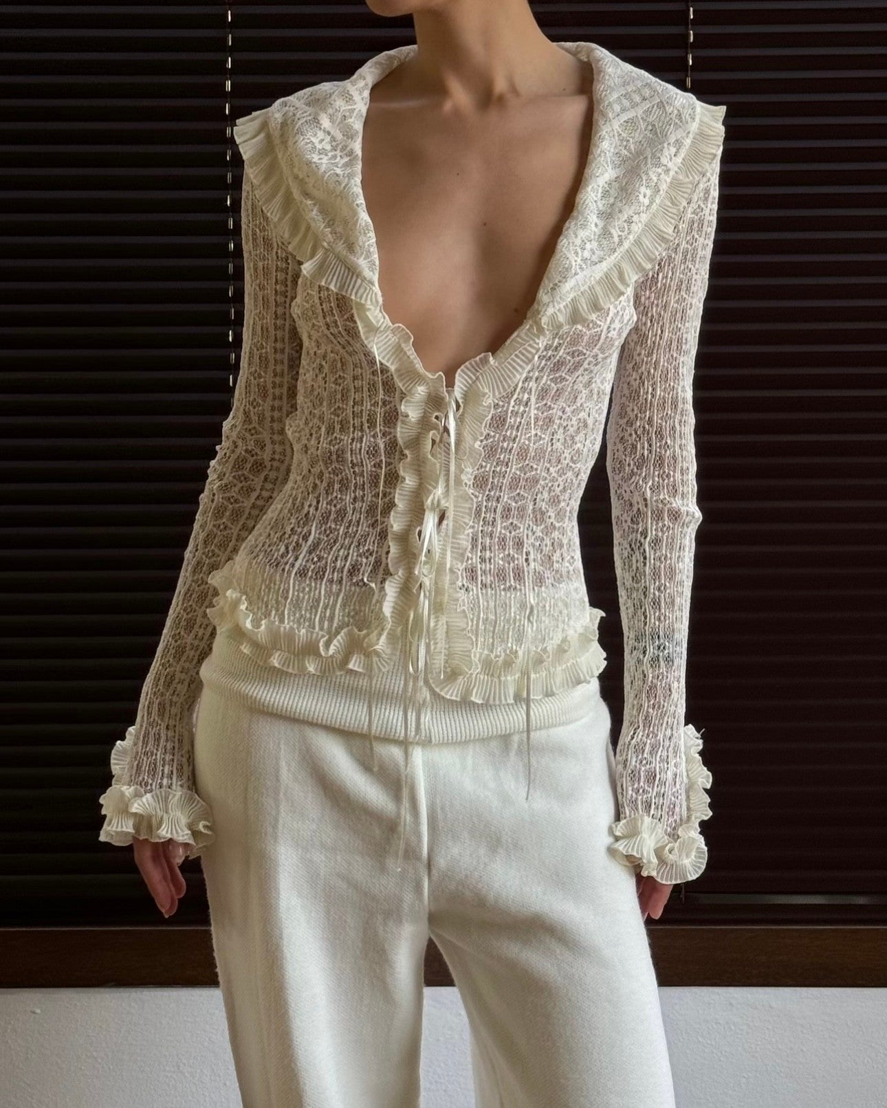 Lace Blouse with String