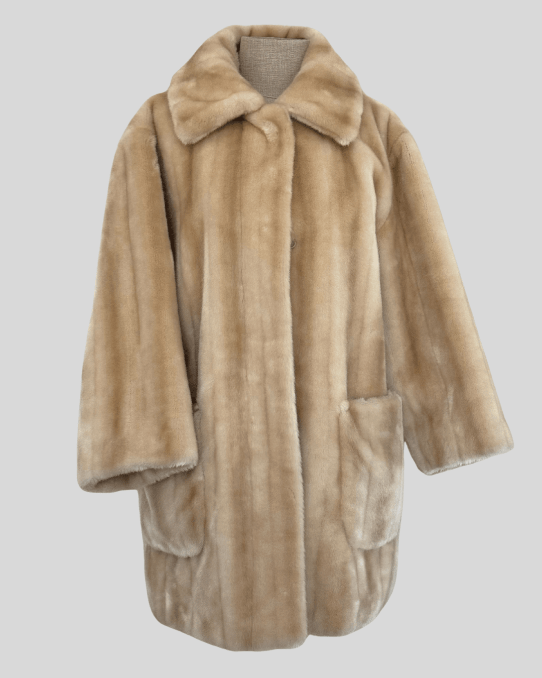 Cream Plush Fur with Pocket