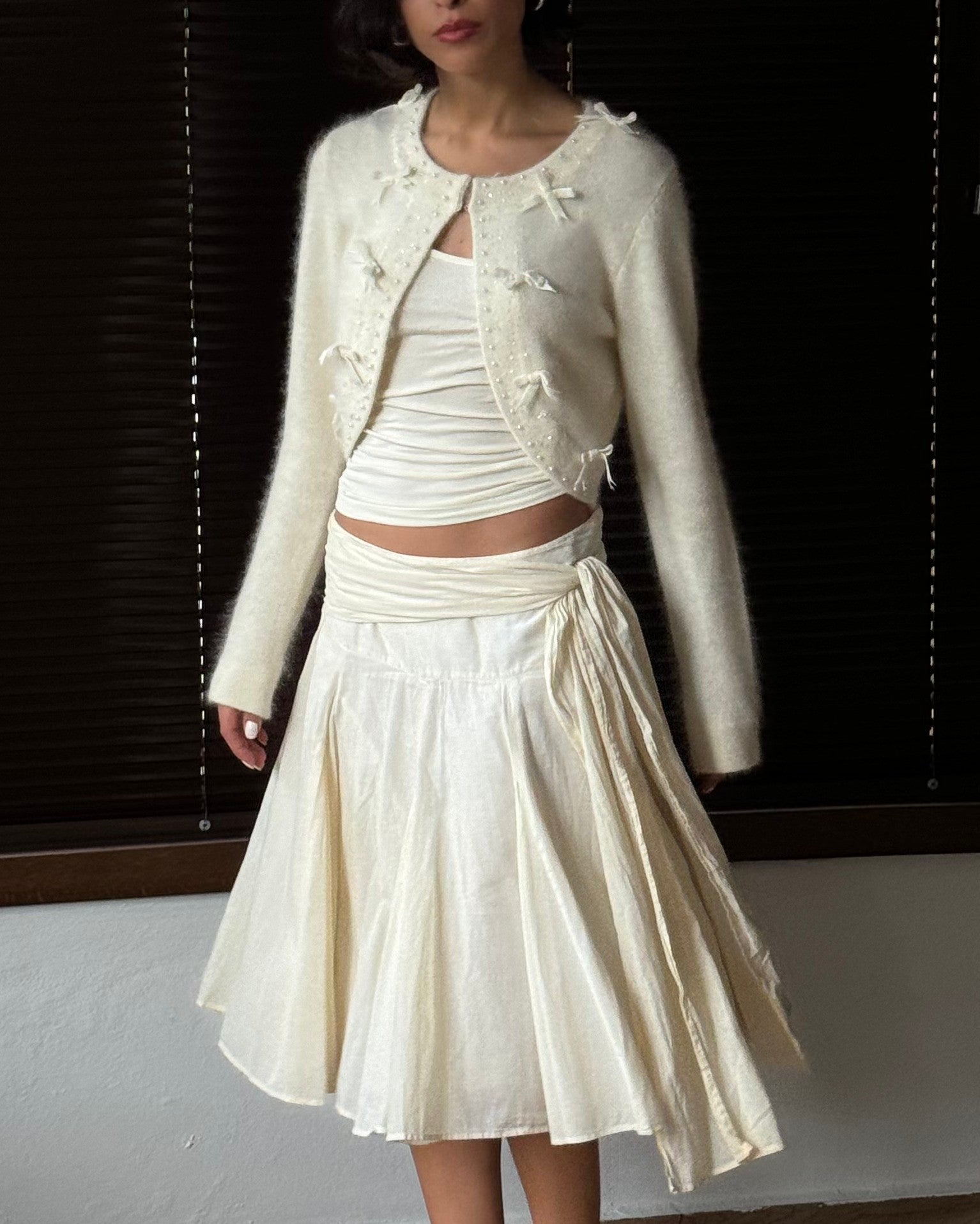 Tied Ecru Skirt