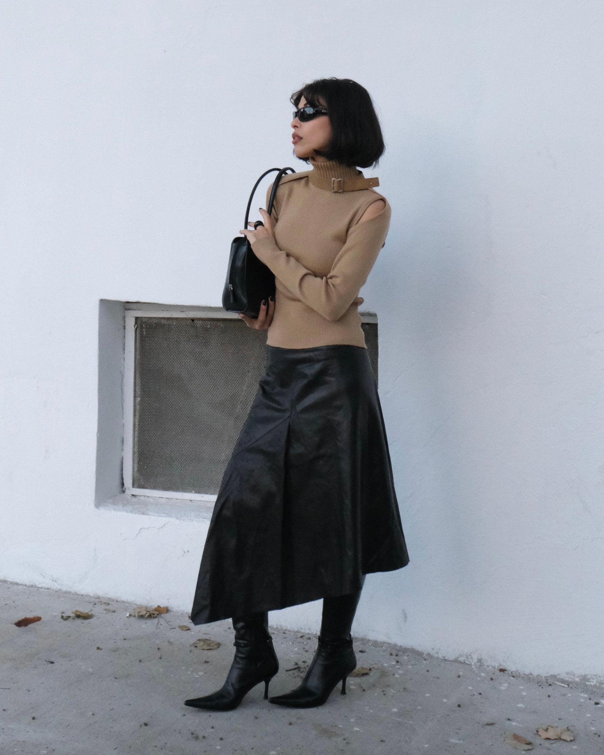 Roberto Cavalli Leather Asymmetrical Skirt