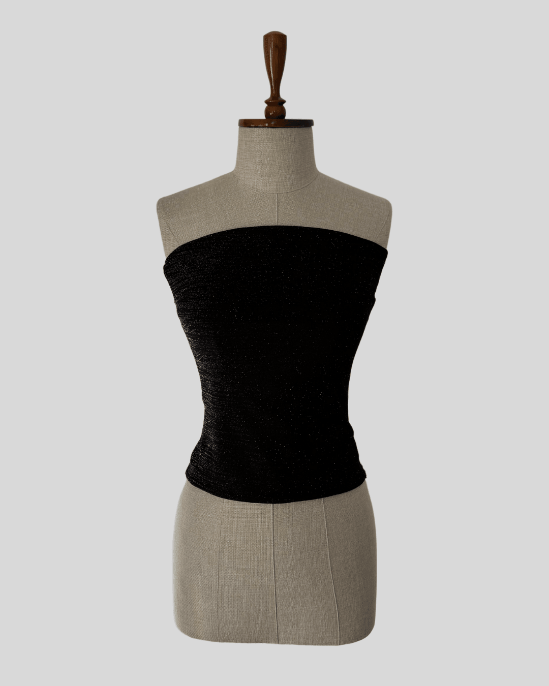 Knitted Glitter Detailed Strapless Top