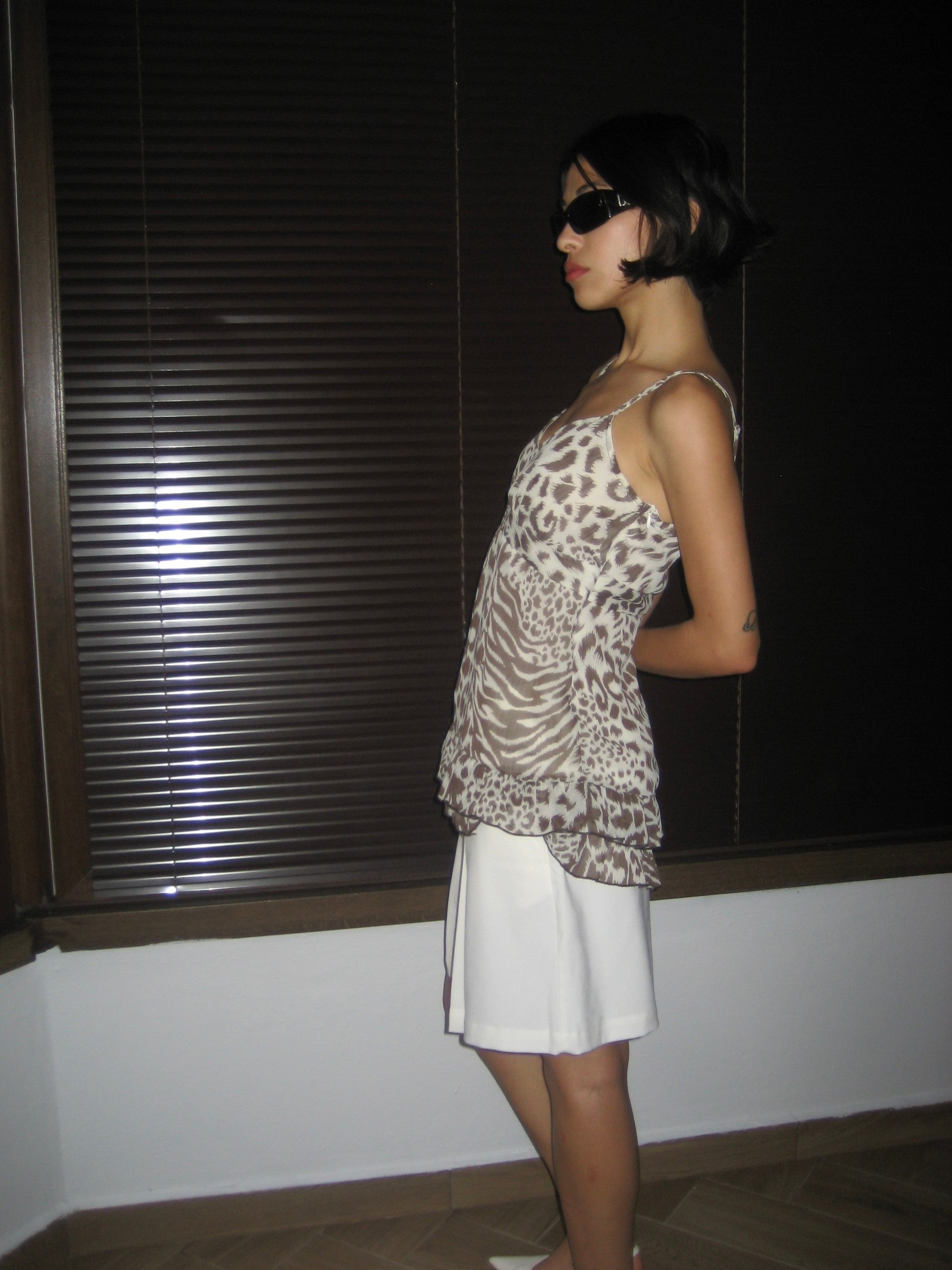 Leopard Patterned Strap Blouse