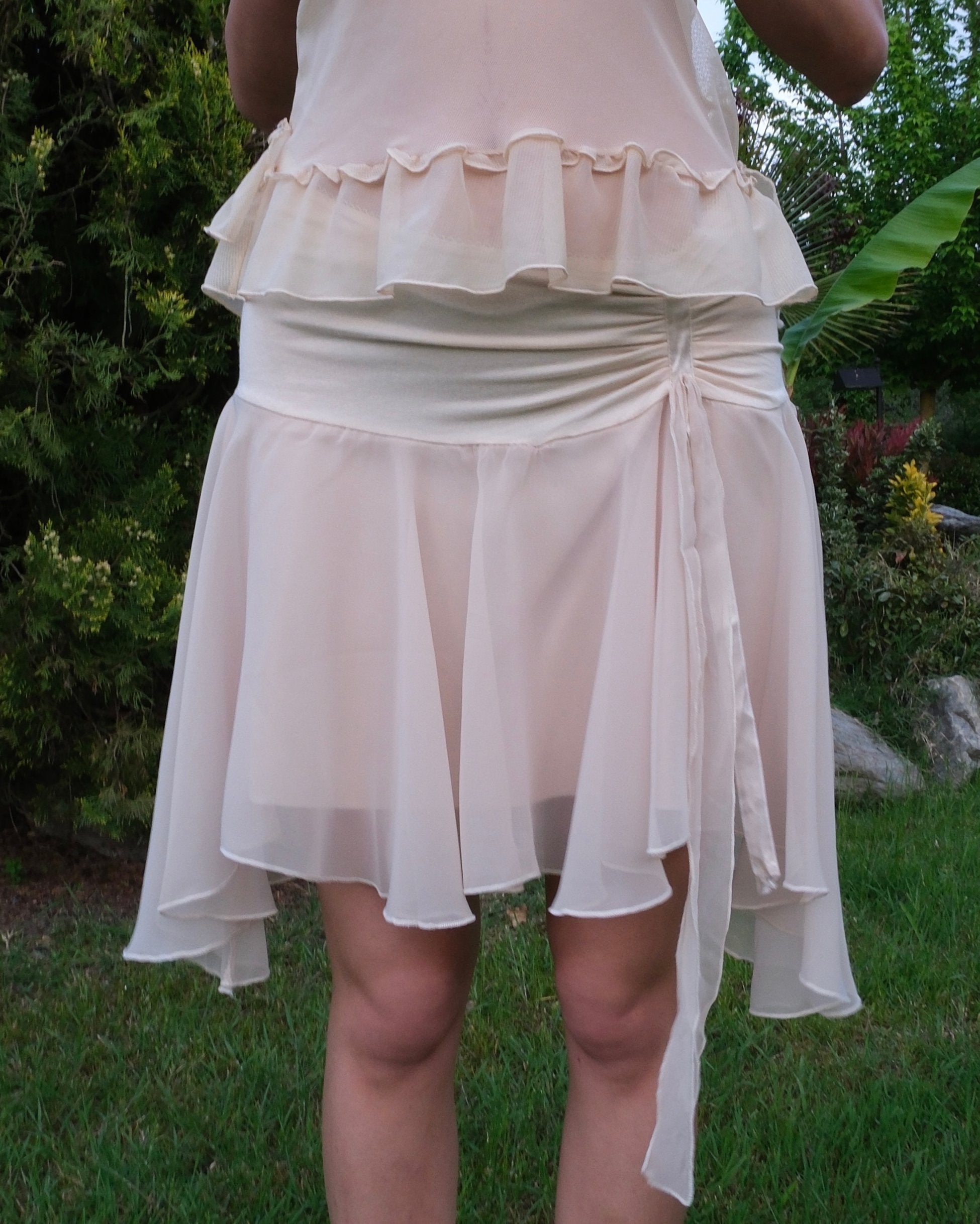 Cream Chiffon Skirt