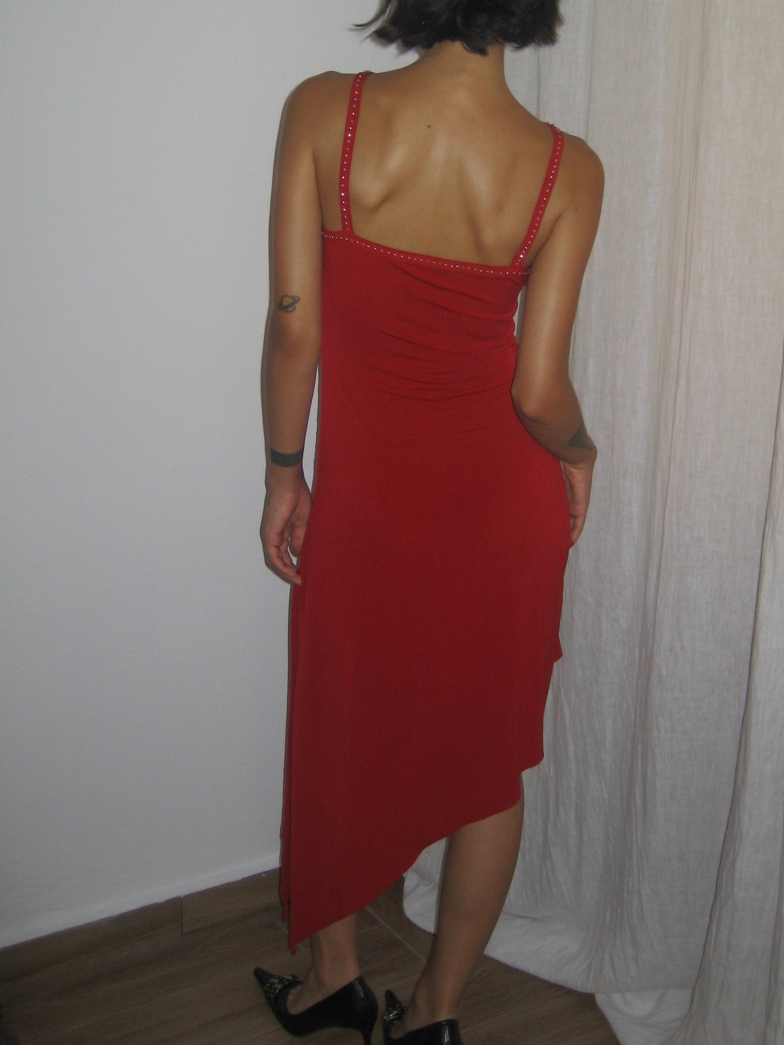 Red Asymmetrical Dress