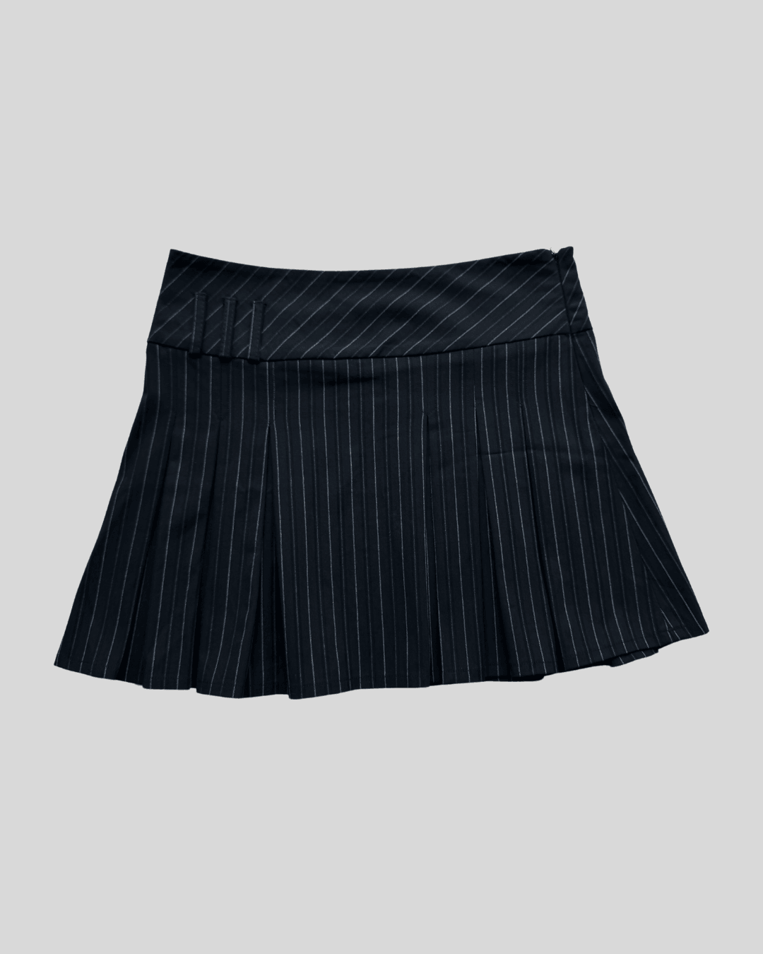 Striped Pleated Mini Skirt