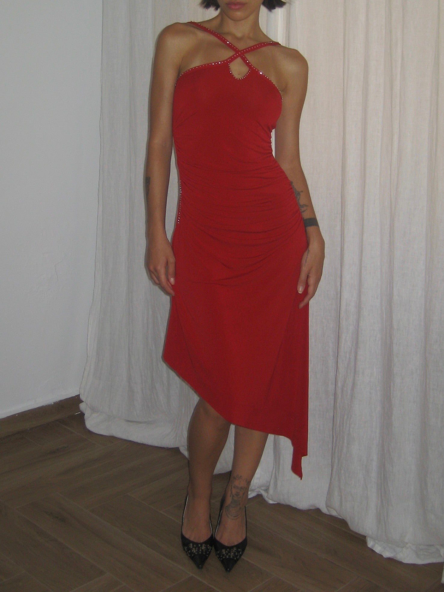 Red Asymmetrical Dress