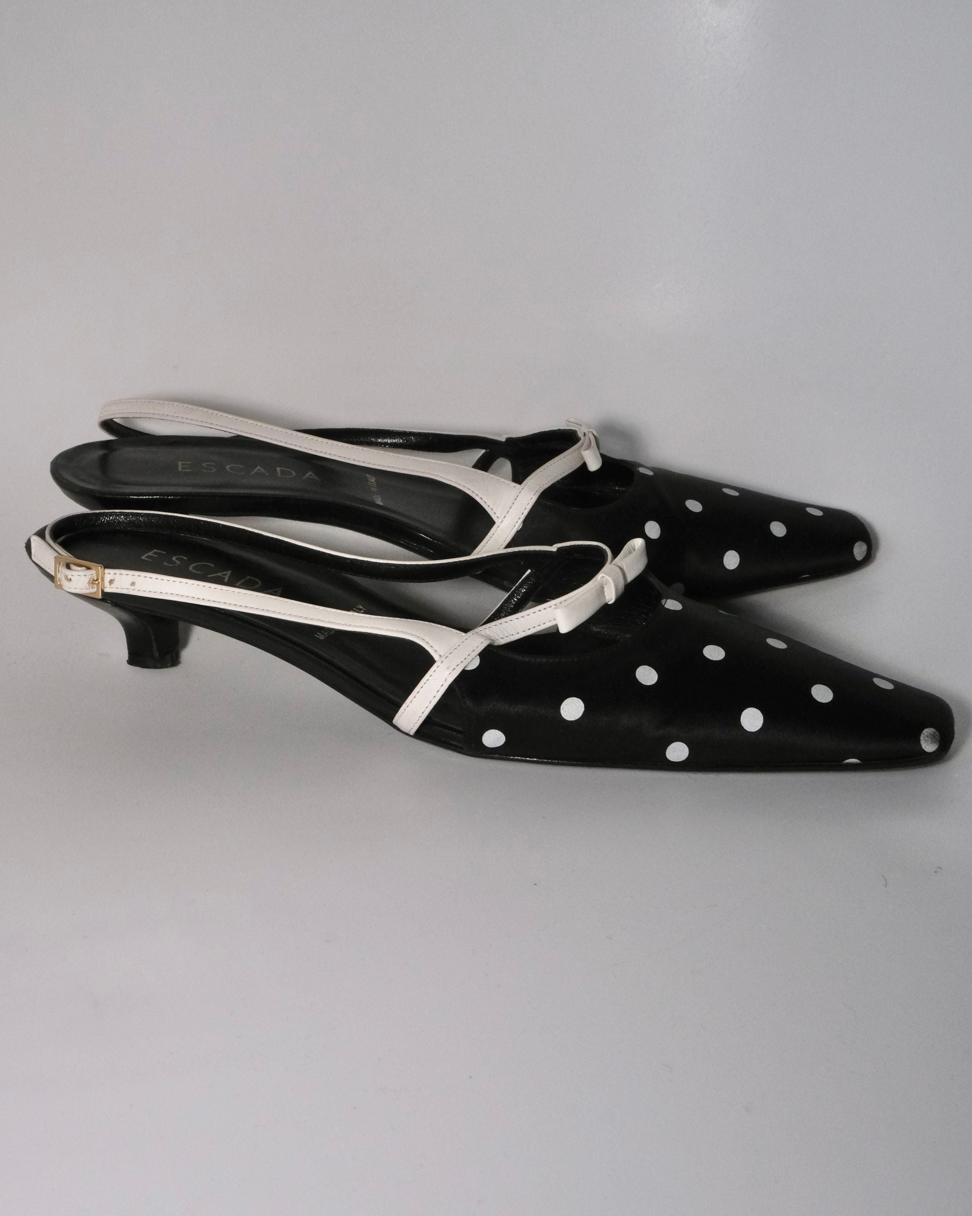 Escada Polka Dot Heeled Sandals