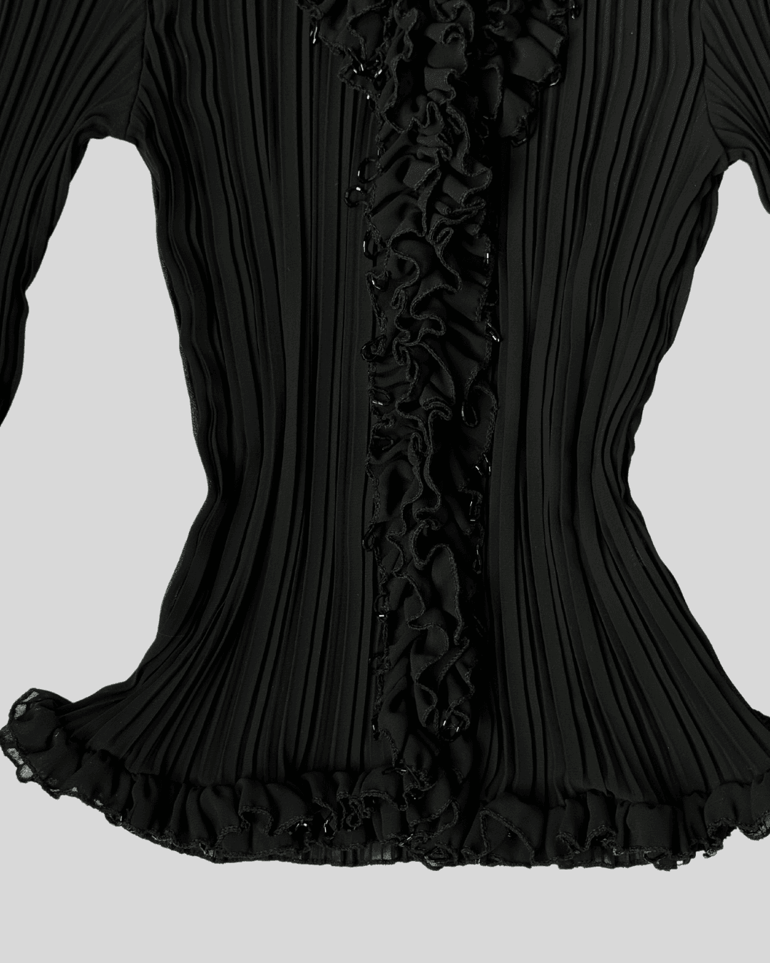 Black Blouse with Collar Detail