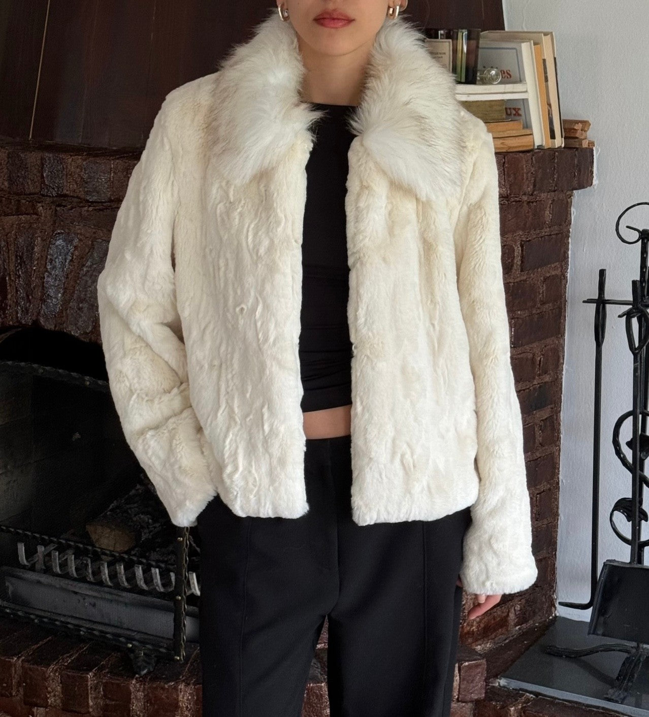 Plush Jacket with Collar Detail