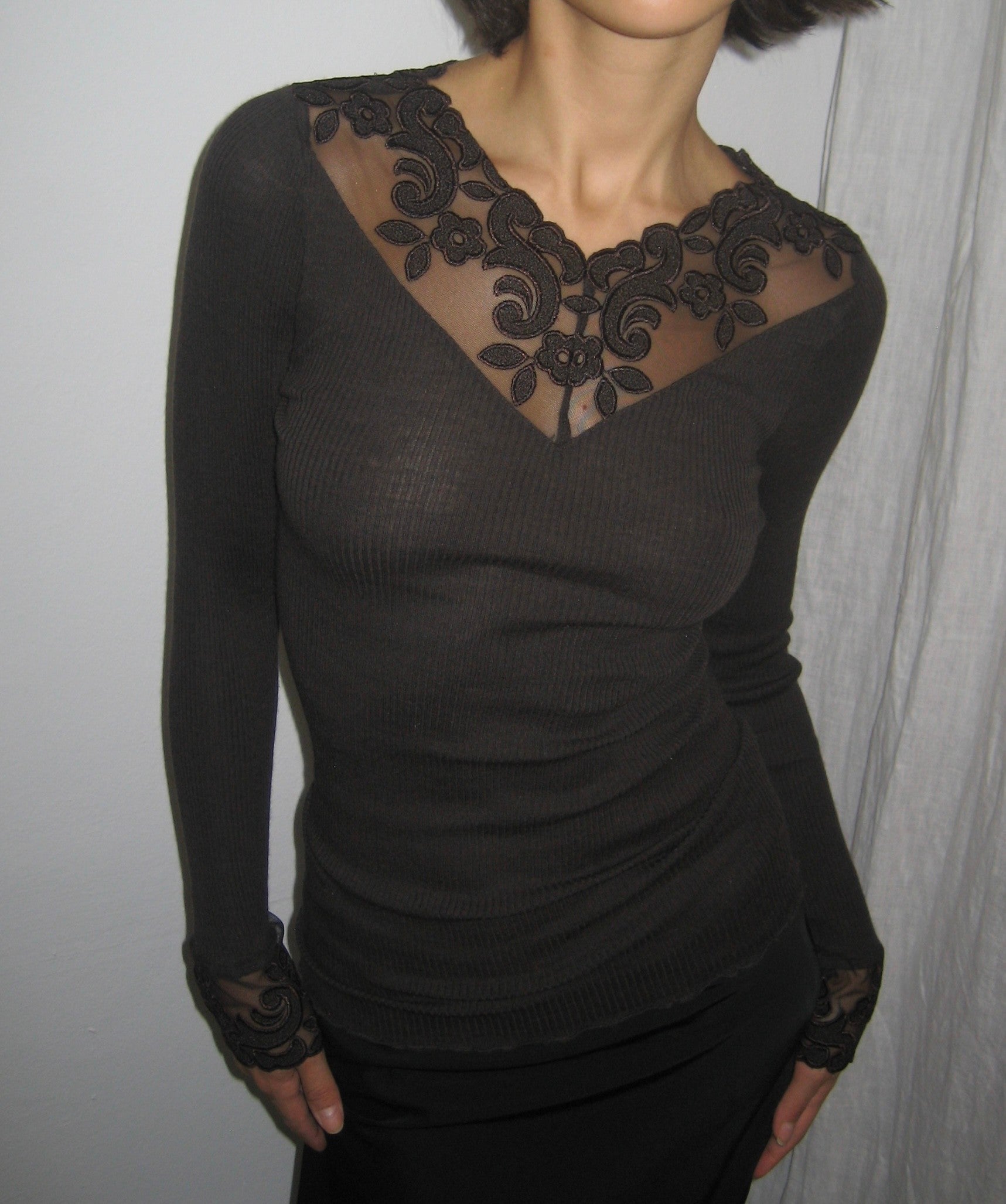 Lace Detailed Knit Blouse