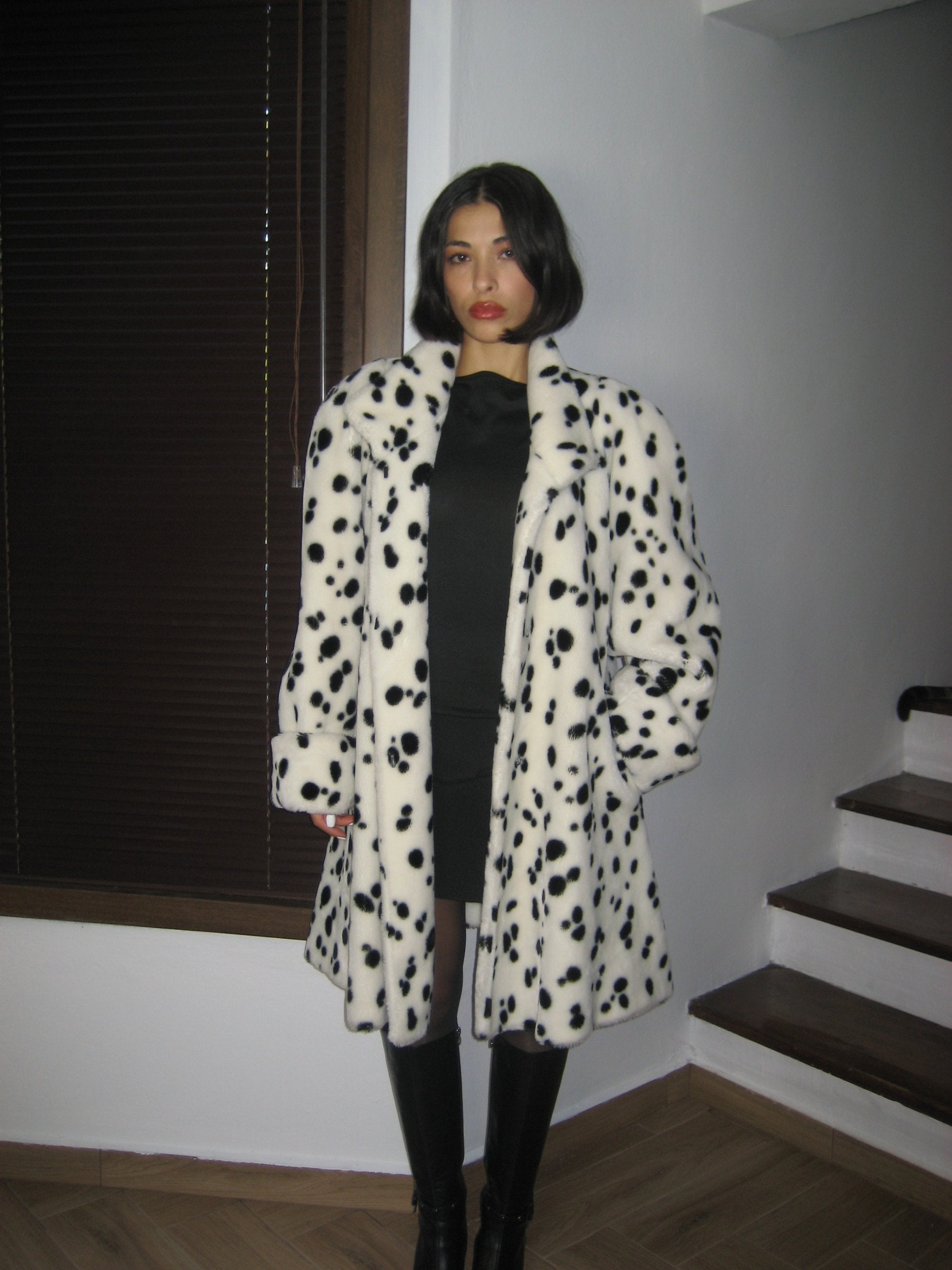 Dalmatian Patterned Plush Fur