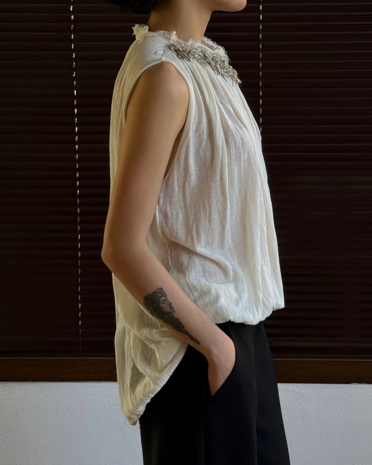Asymmetrical Sleeve Blouse