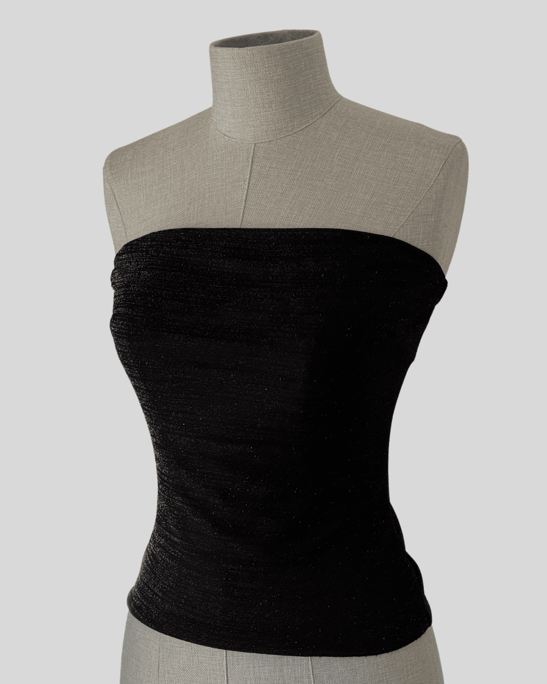 Knitted Glitter Detailed Strapless Top