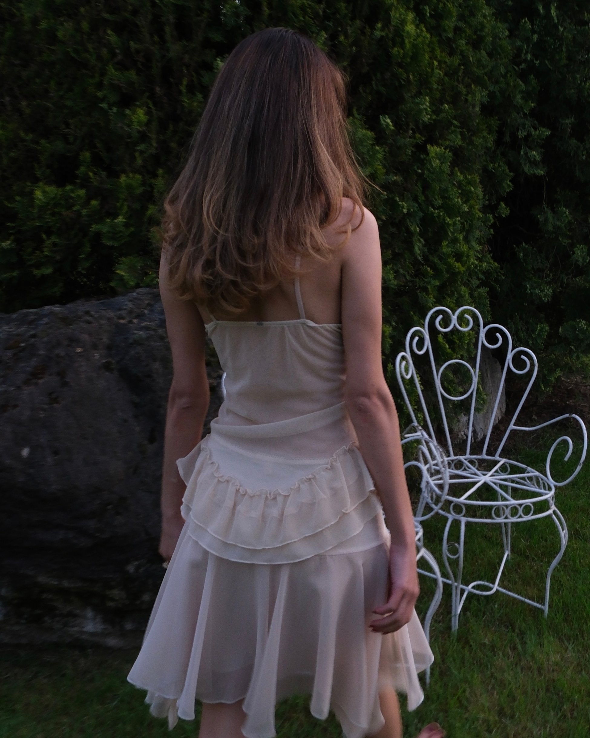 Cream Chiffon Skirt