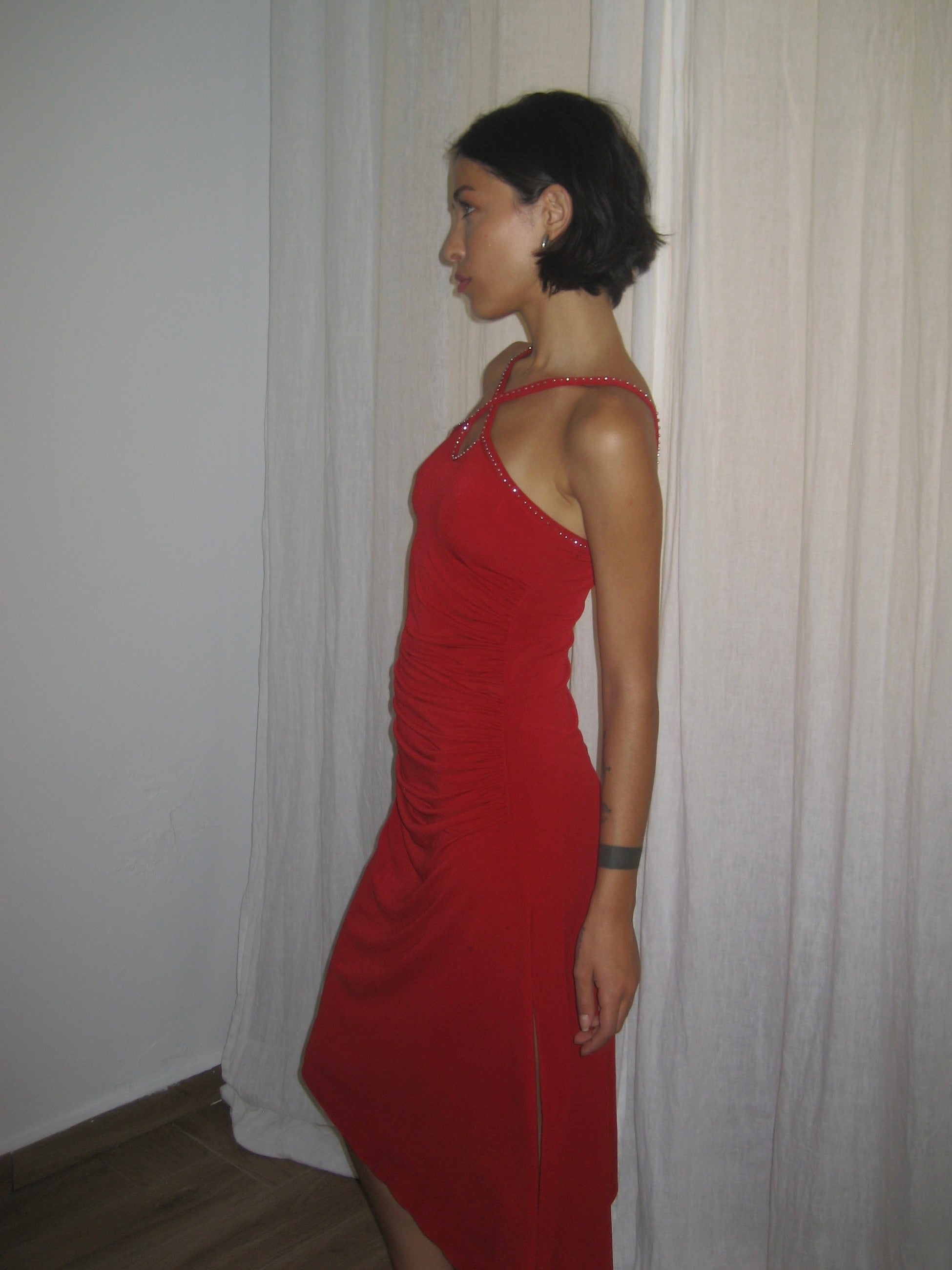 Red Asymmetrical Dress