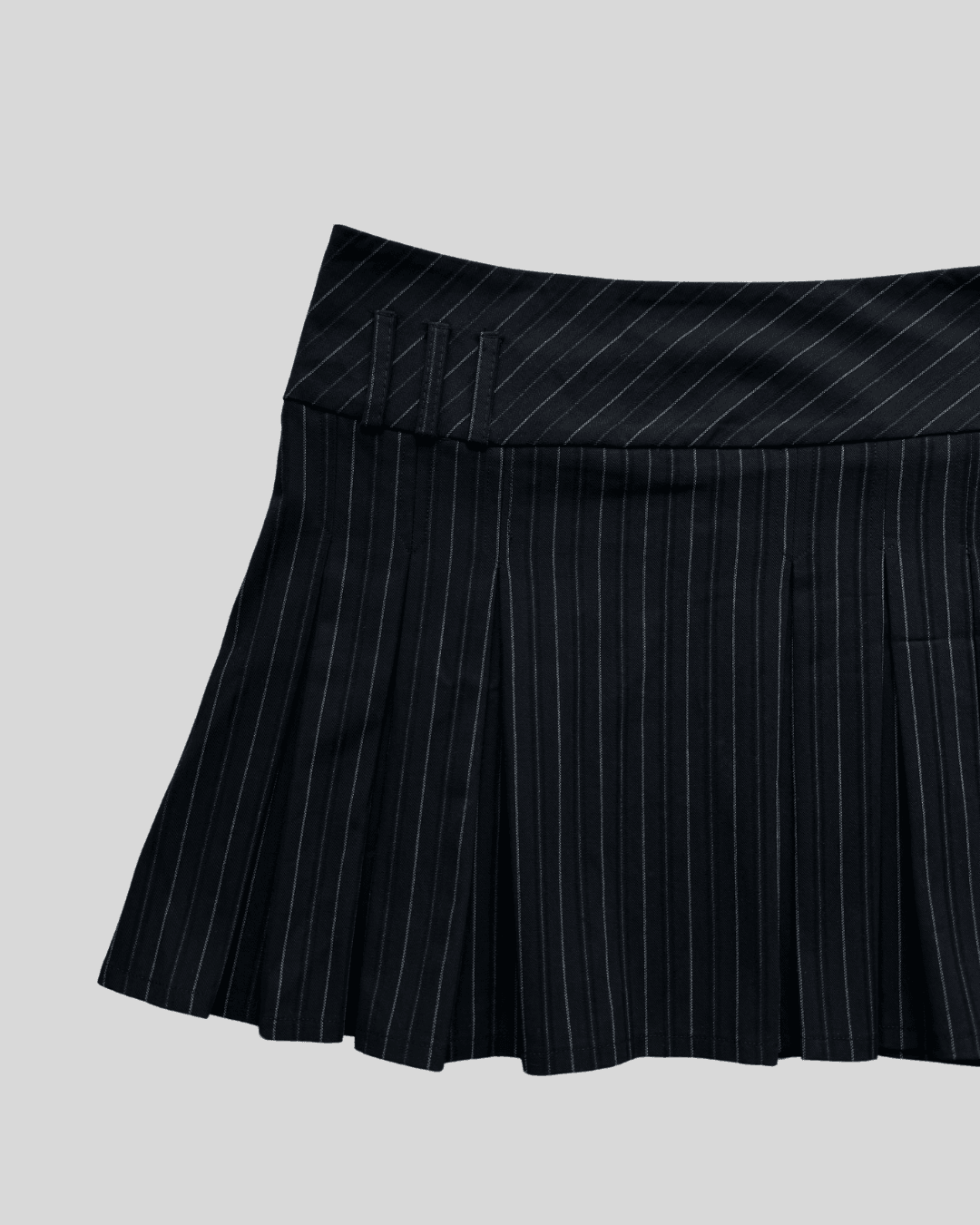 Striped Pleated Mini Skirt