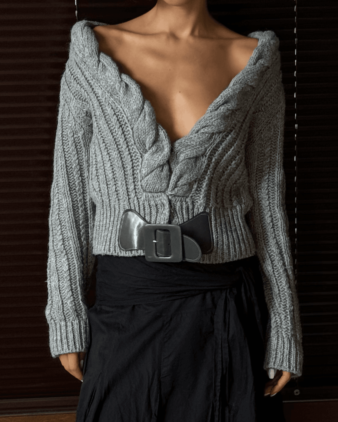 Belted Wool Cardigan