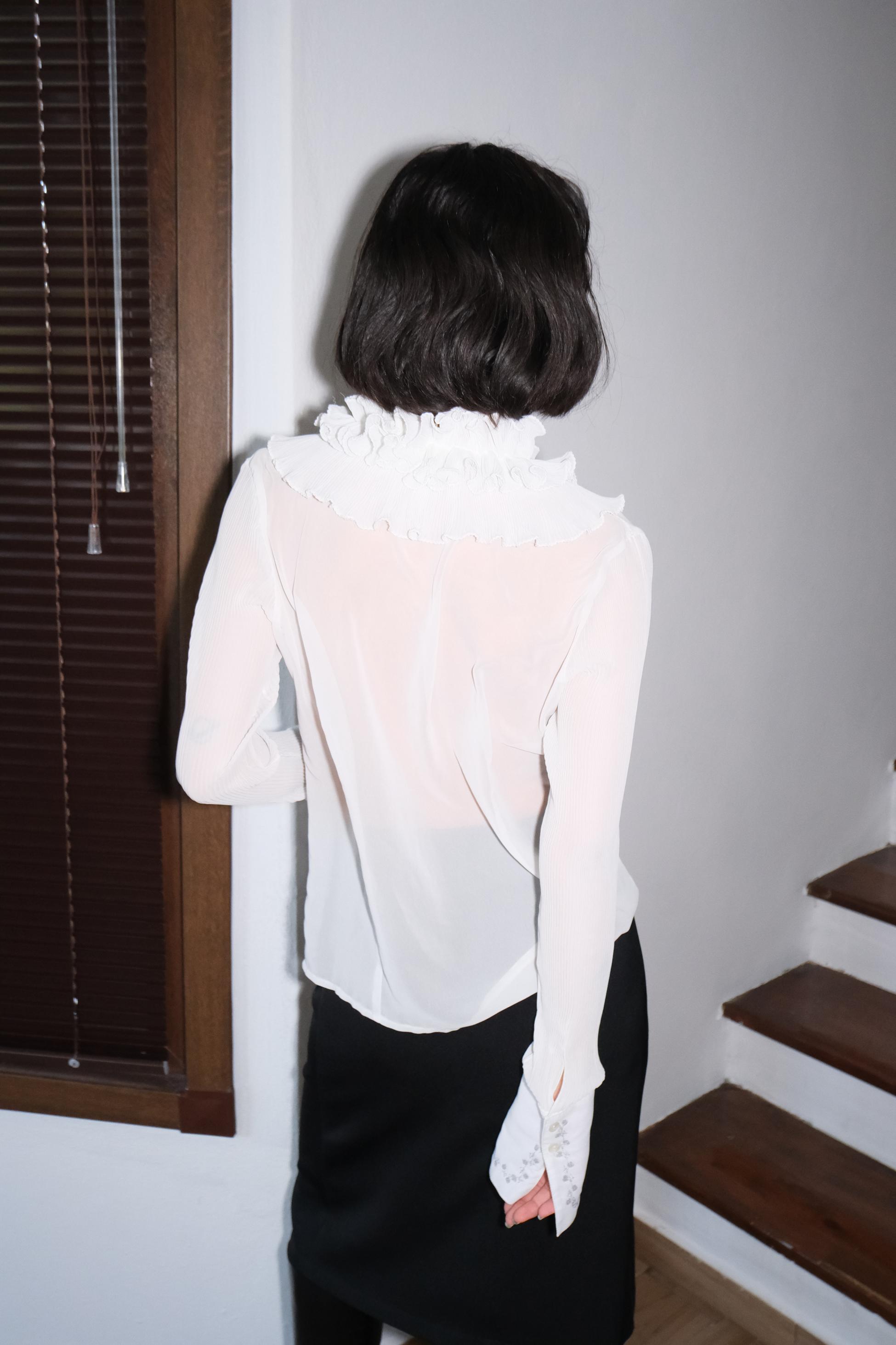 Chiffon Shirt with Ruffle Detail