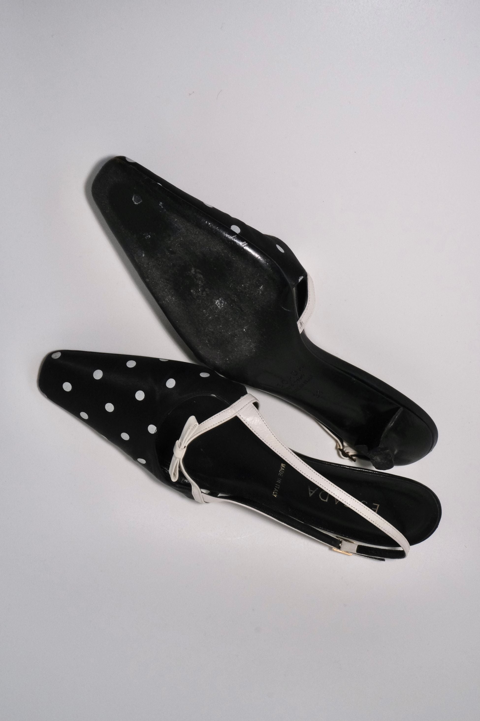 Escada Polka Dot Heeled Sandals