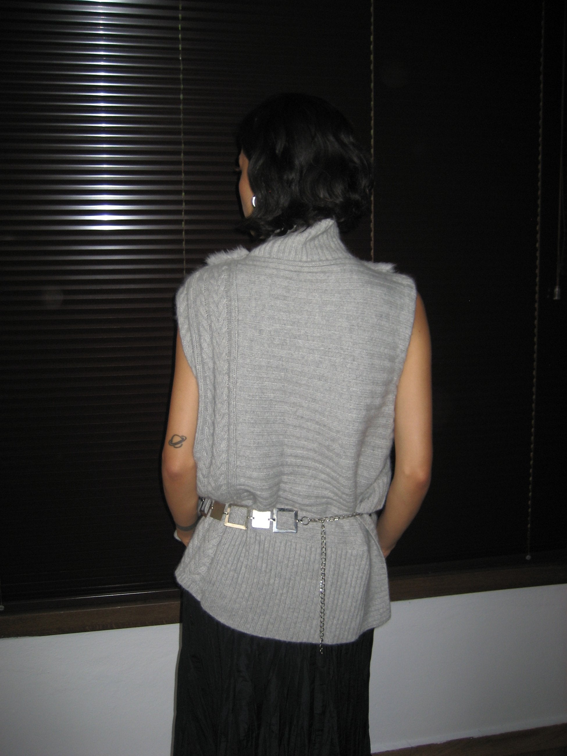 Fur Detailed Wool Sweater