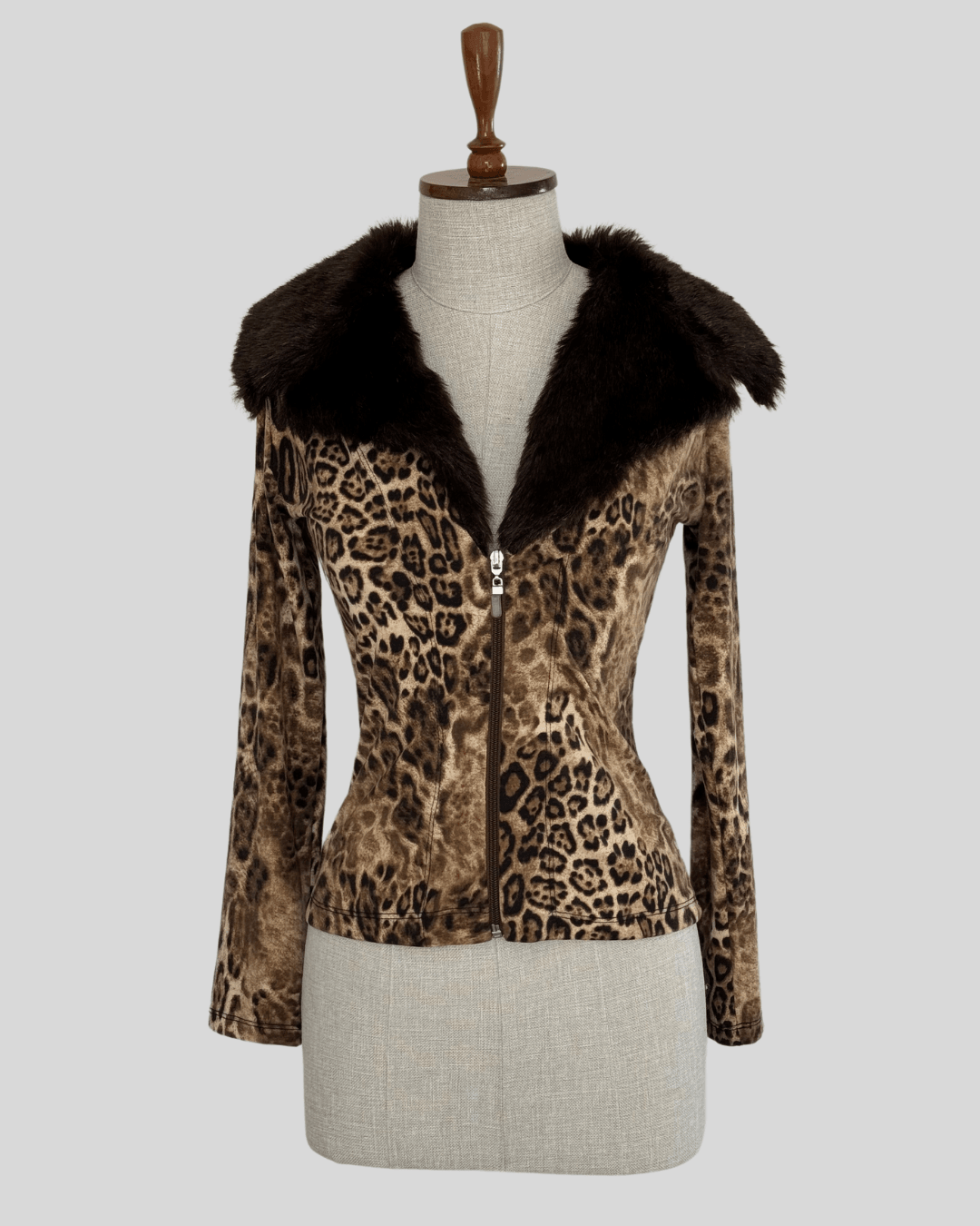 Kürk Detaylı Leopar Hırka
