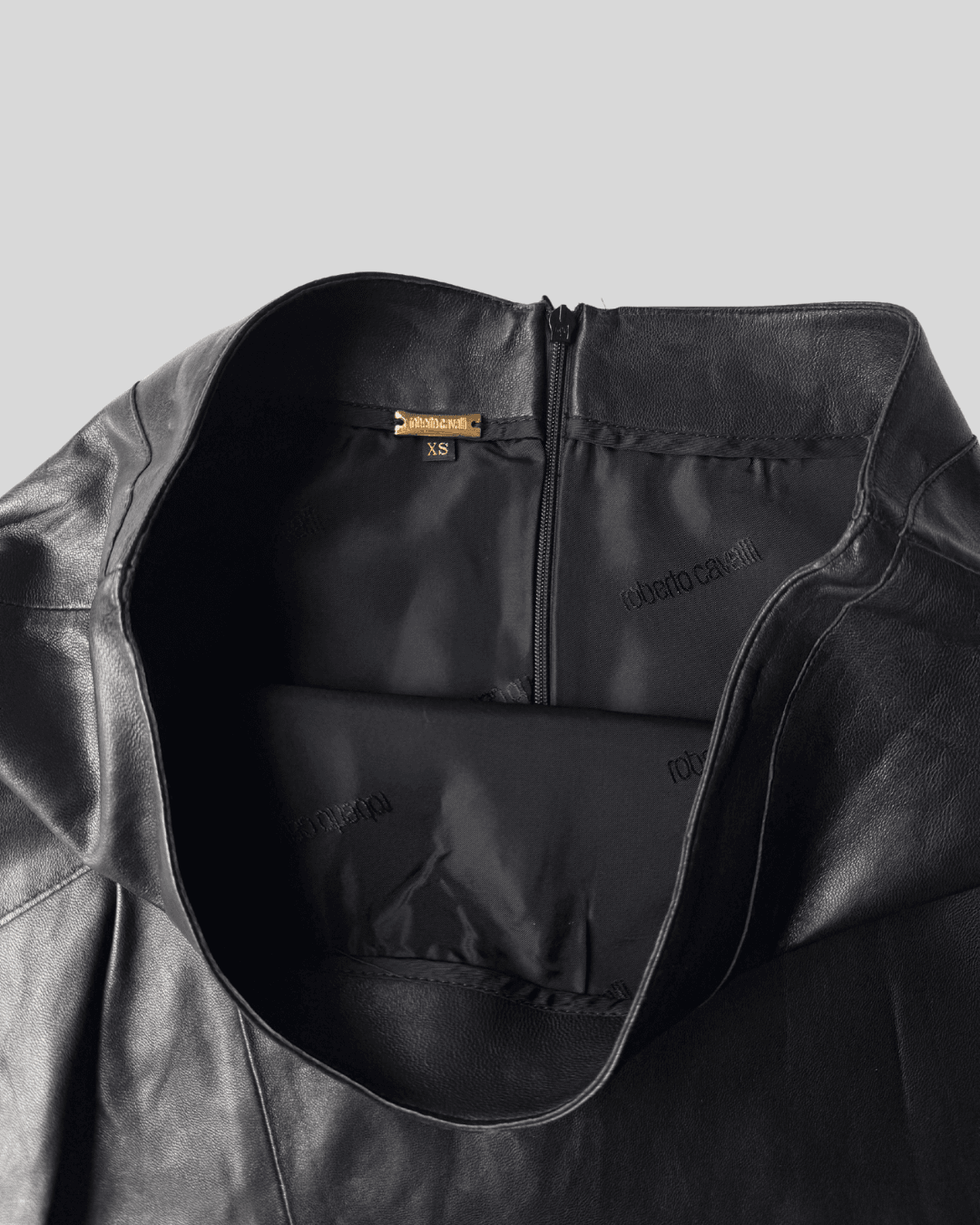 Roberto Cavalli Leather Asymmetrical Skirt