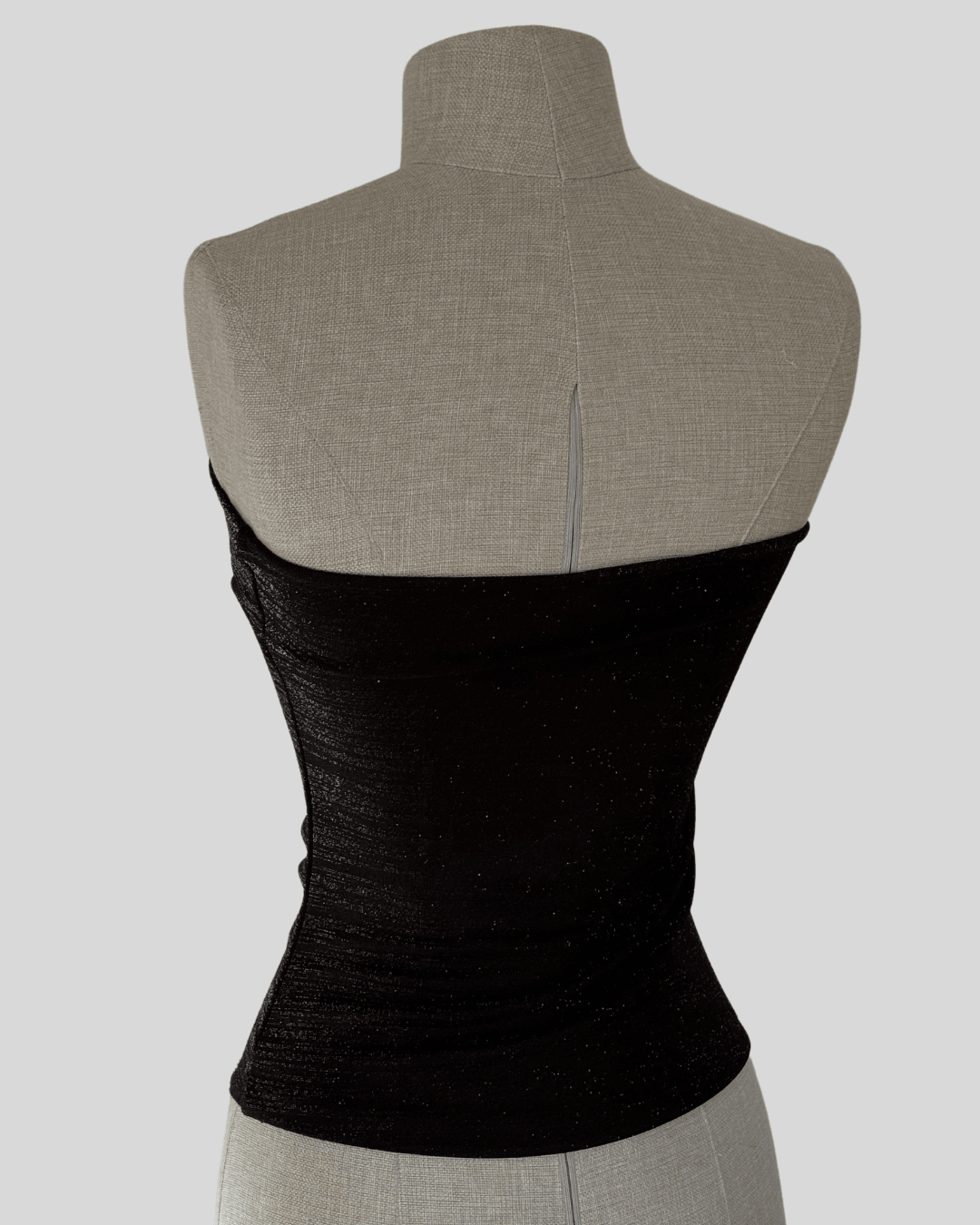 Knitted Glitter Detailed Strapless Top