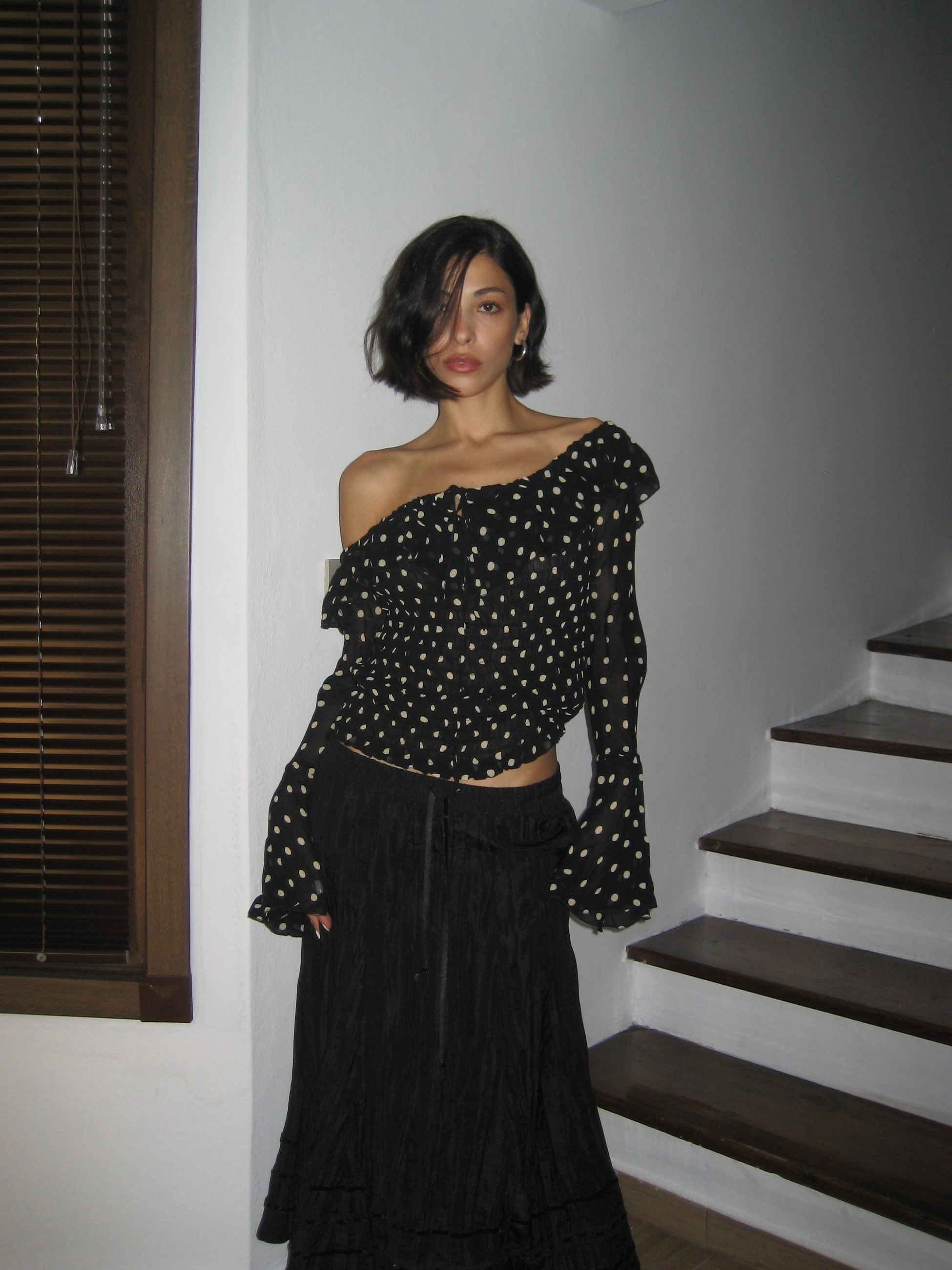 Polka Dot Chiffon Blouse
