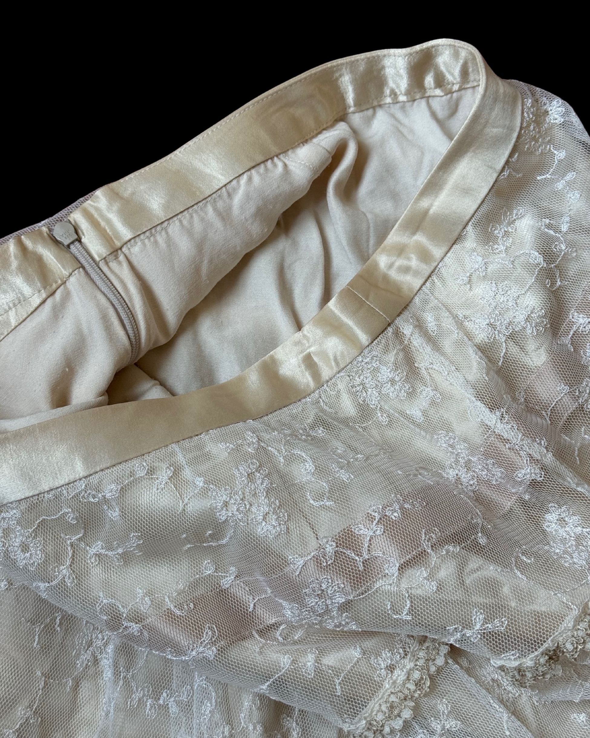 Cream Skirt with Lace Detail