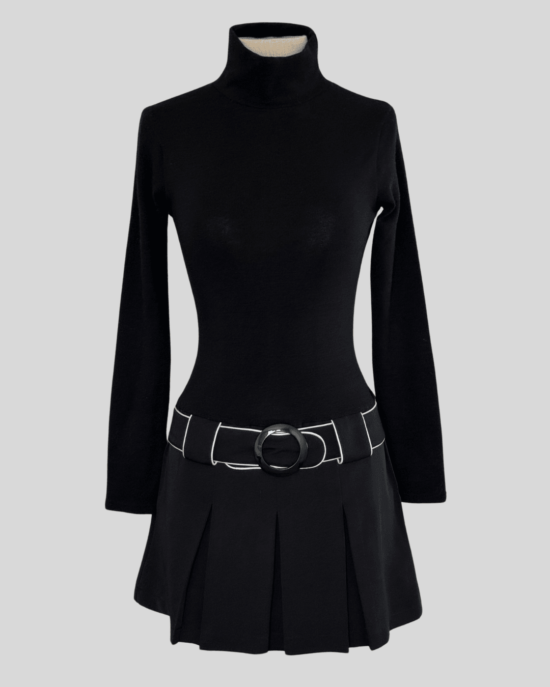 Belted Black Dress