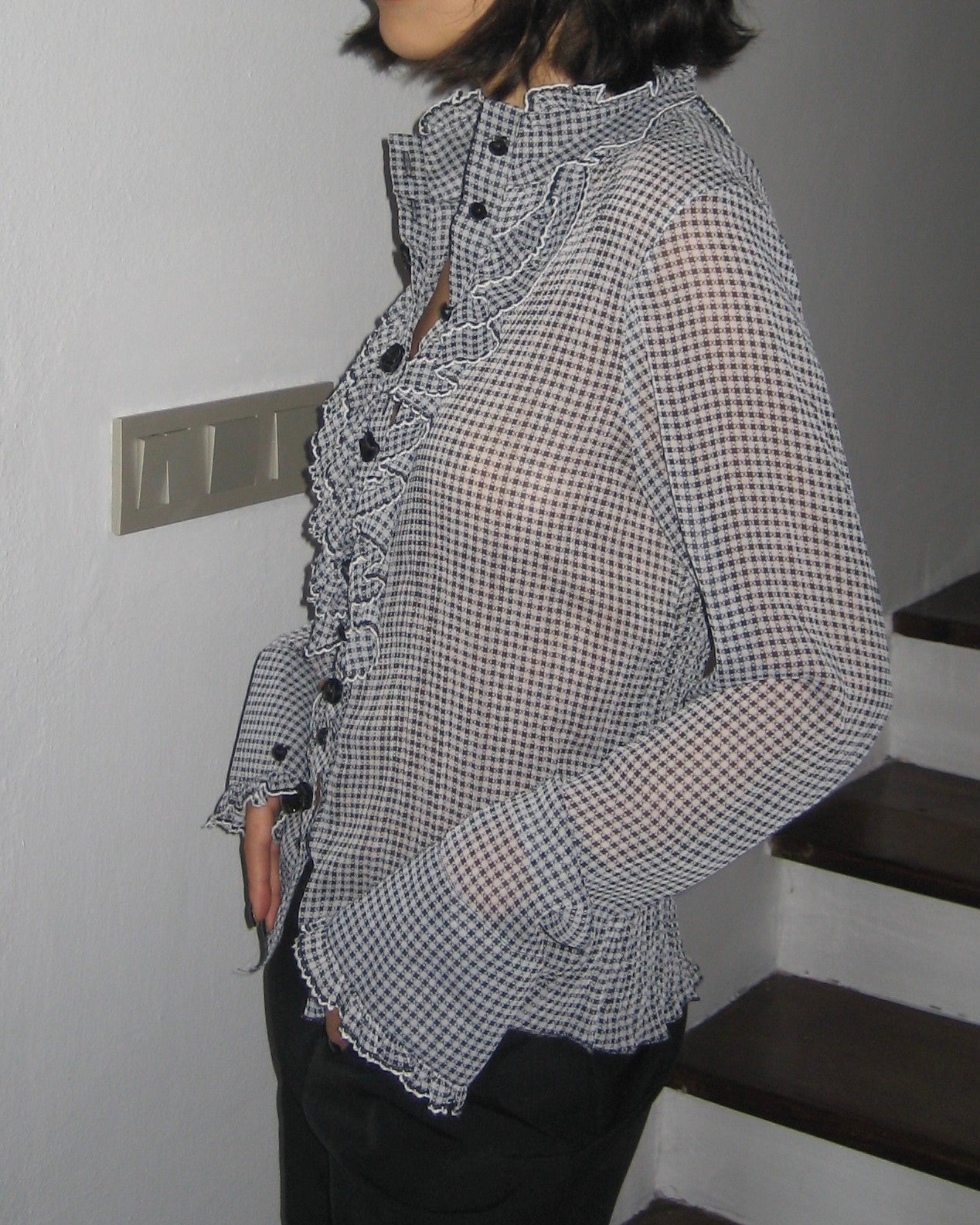 Plaid Chiffon Shirt
