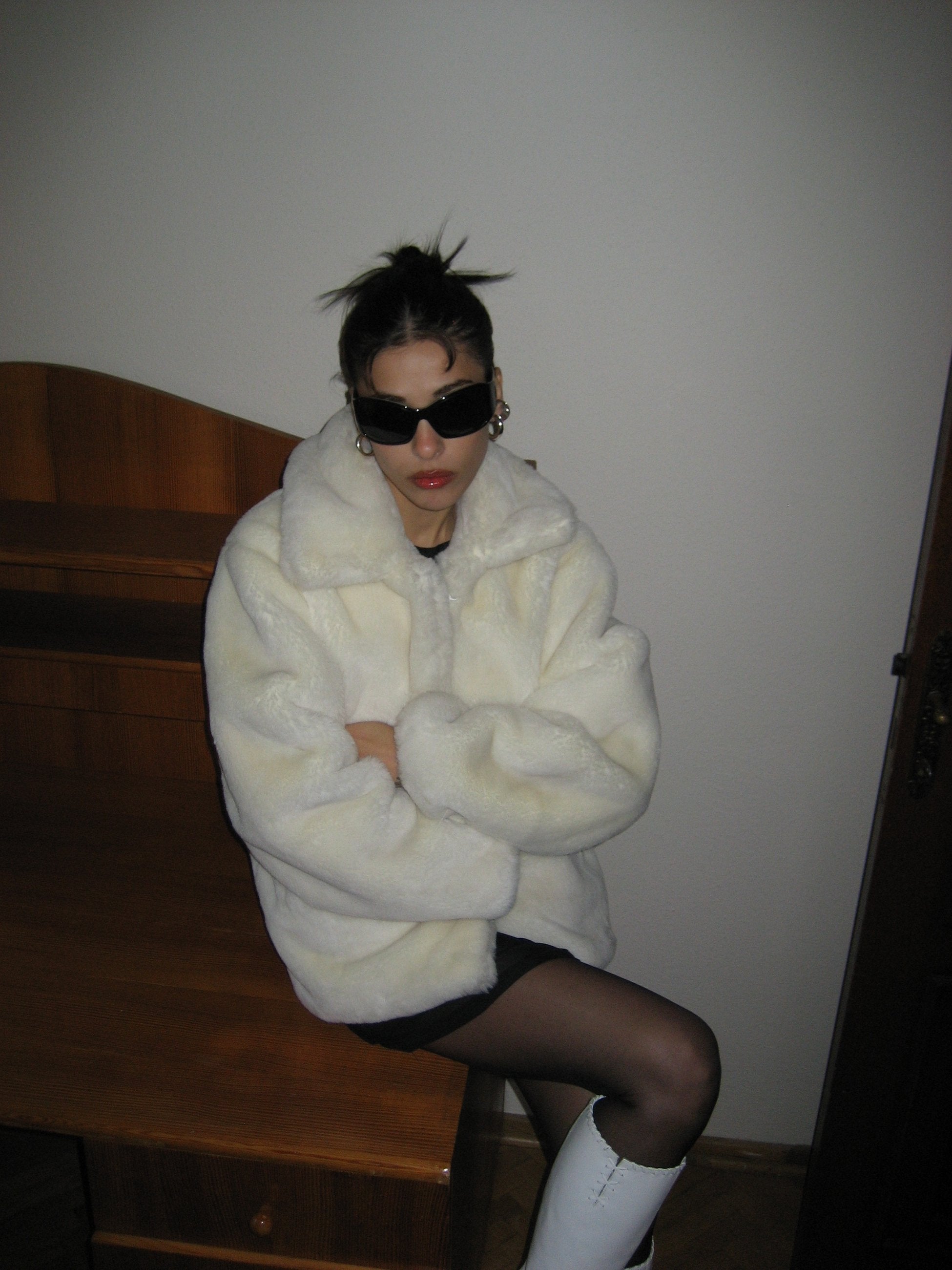 Cream Short Plush Fur