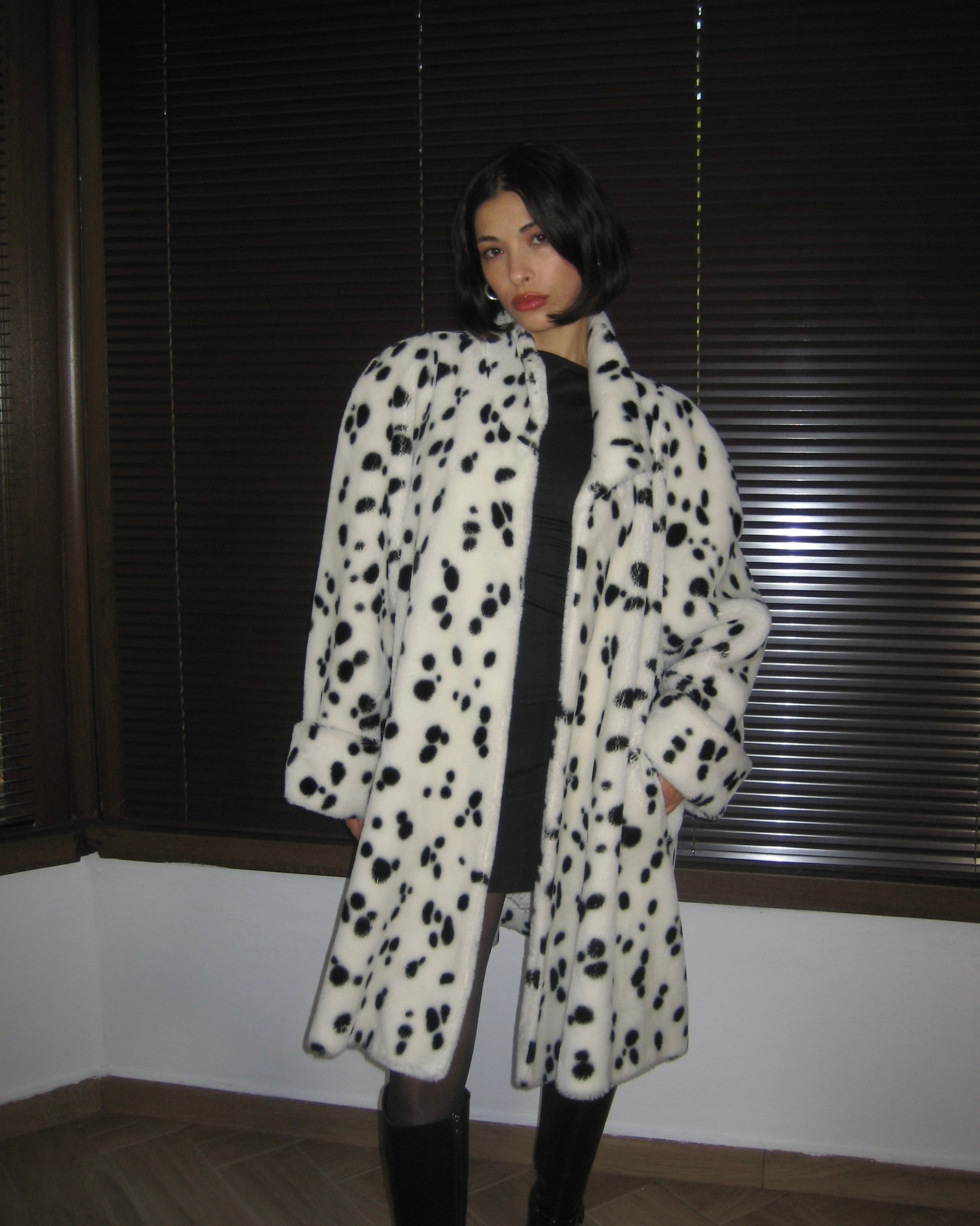 Dalmatian Patterned Plush Fur