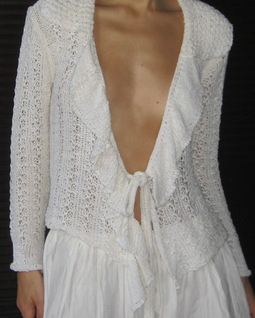 Tied White Cardigan
