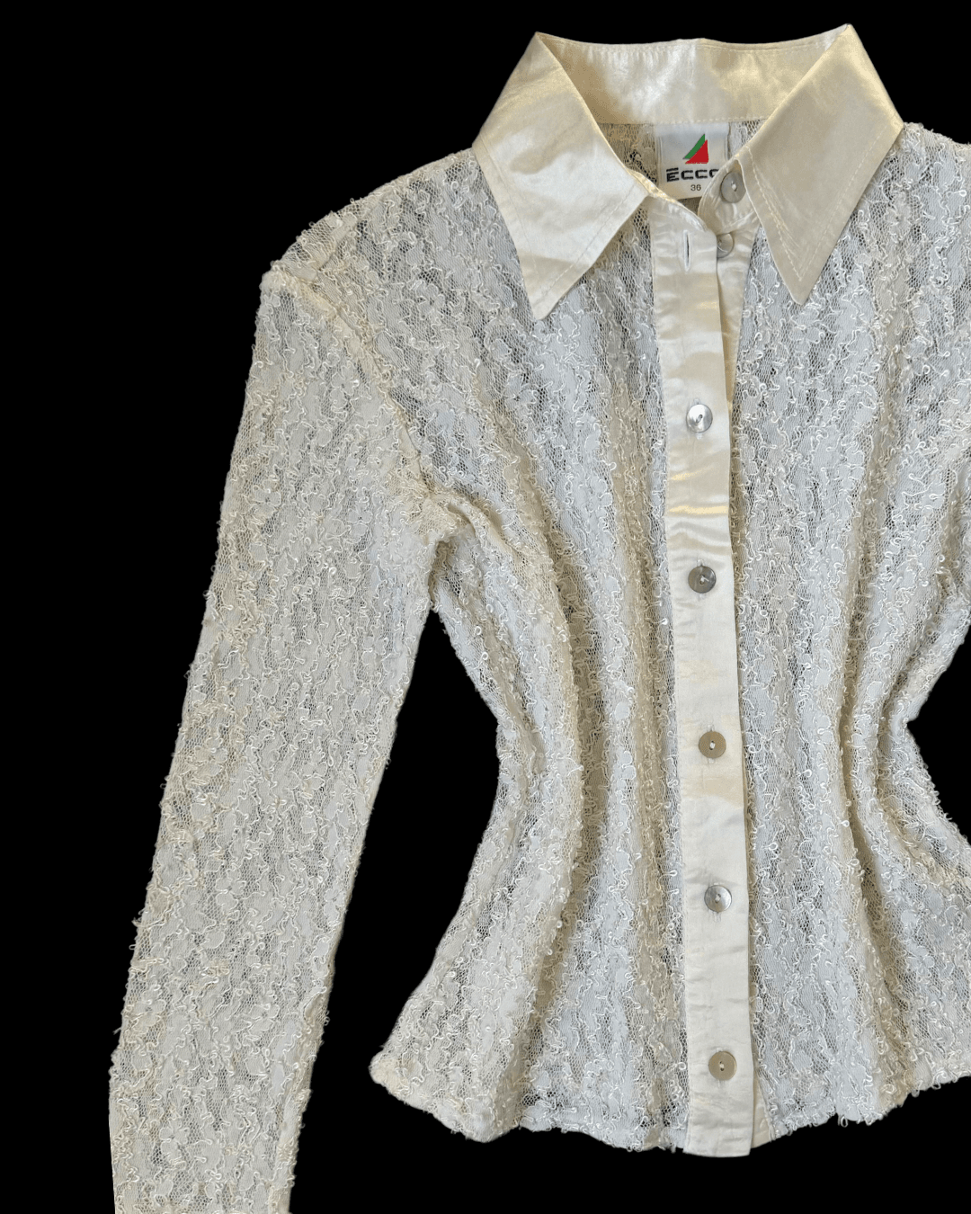 Lace Shirt with Satin Detail