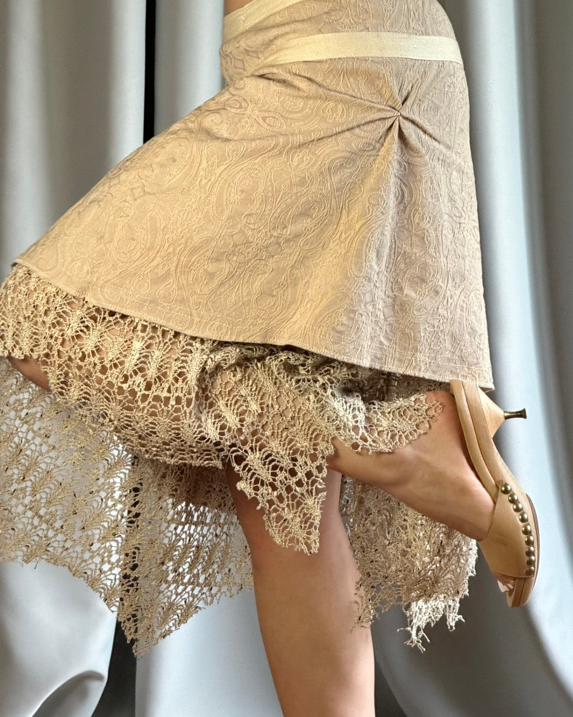 Asymmetrical Beige Skirt