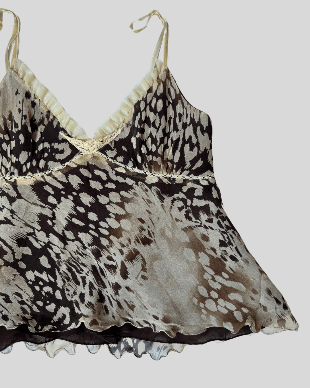Patterned Strappy Chiffon Top