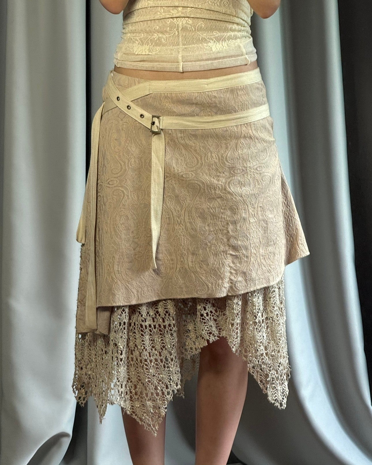 Asymmetrical Beige Skirt