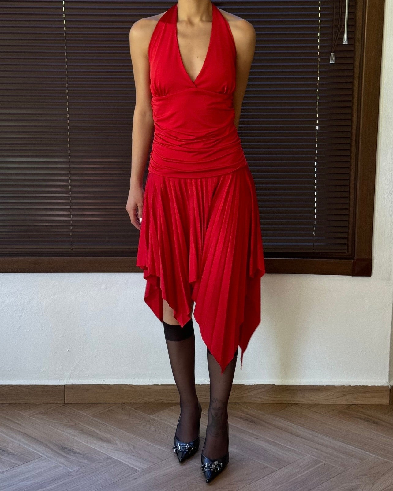 Red Asymmetrical Dress