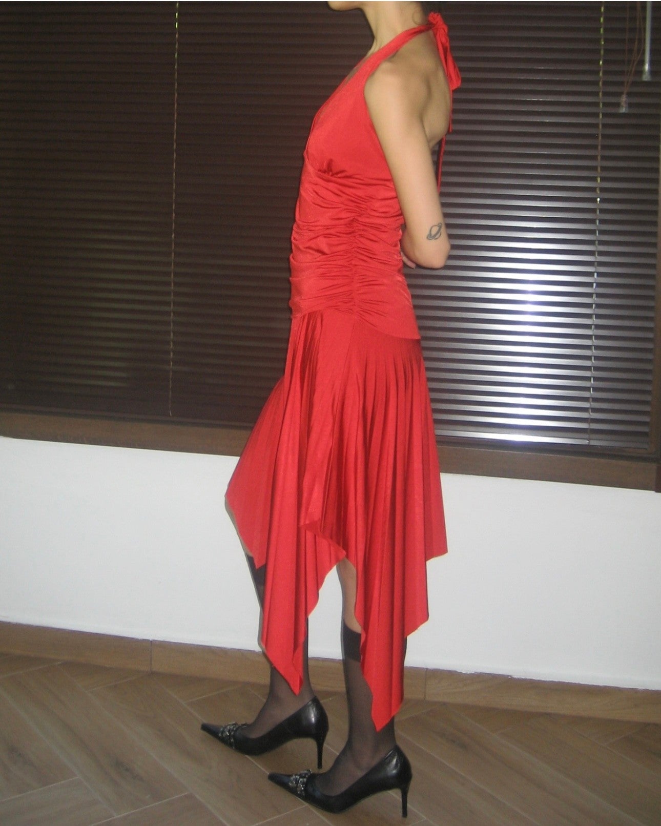 Red Asymmetrical Dress
