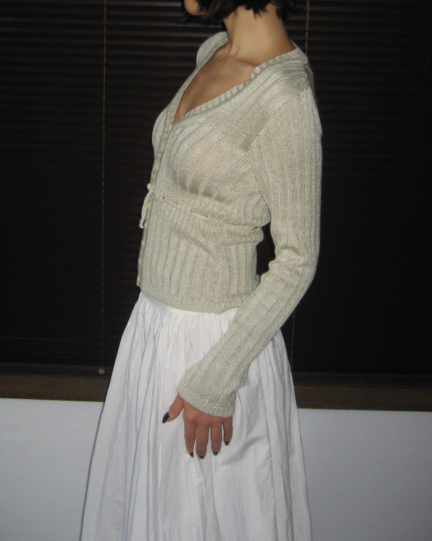 Beige Knit Cardigan