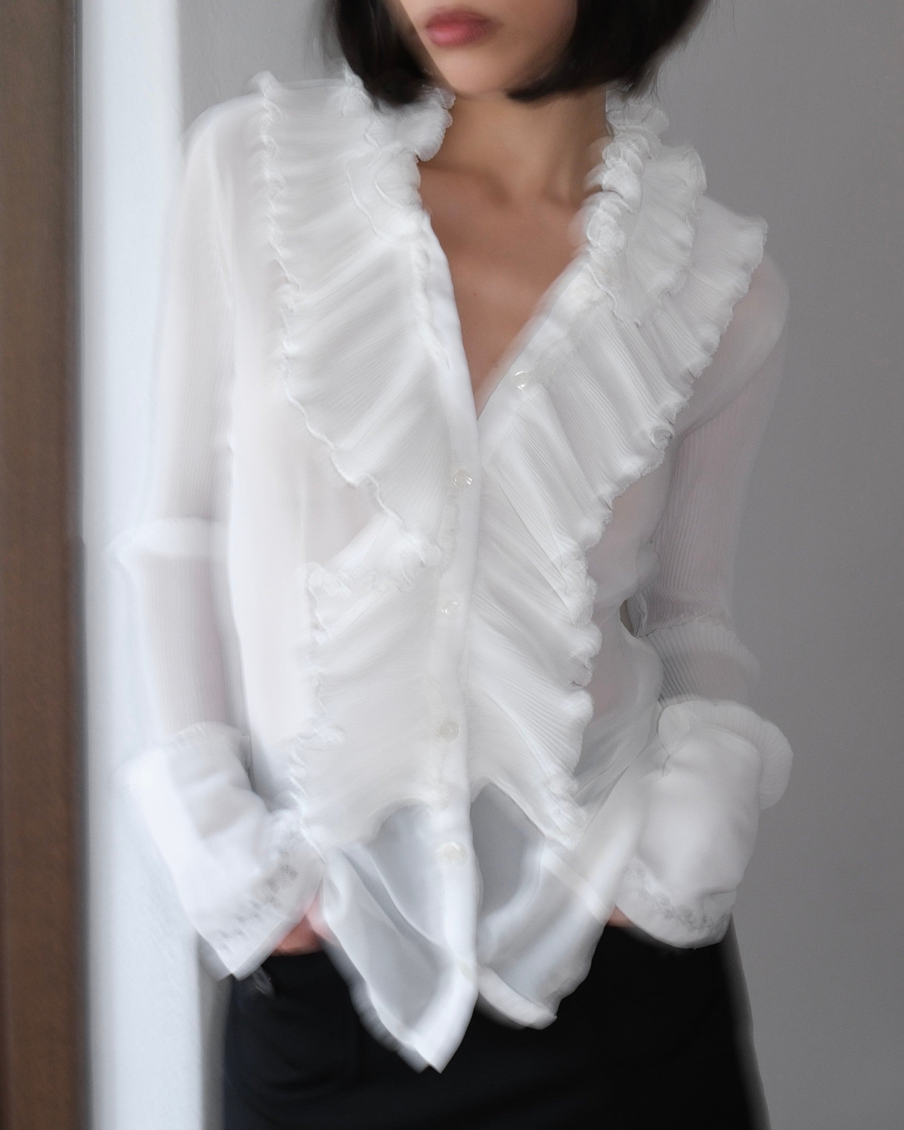 Chiffon Shirt with Ruffle Detail