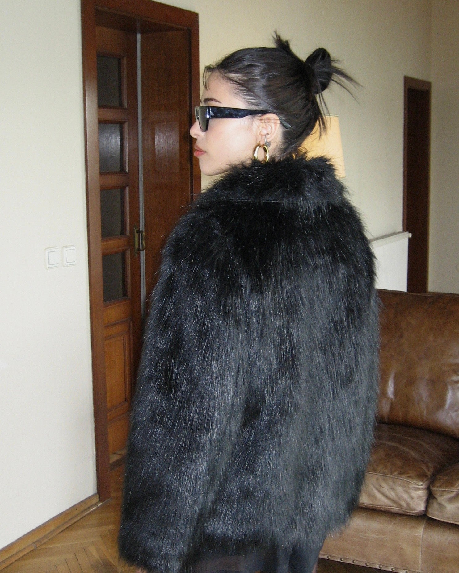 Black Short Plush Jacket