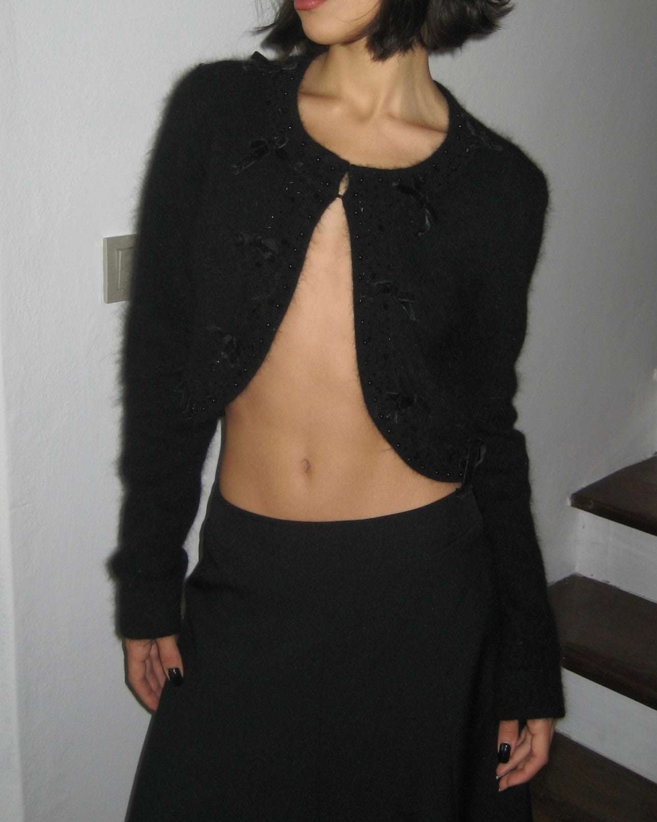 Angora Black Cardigan
