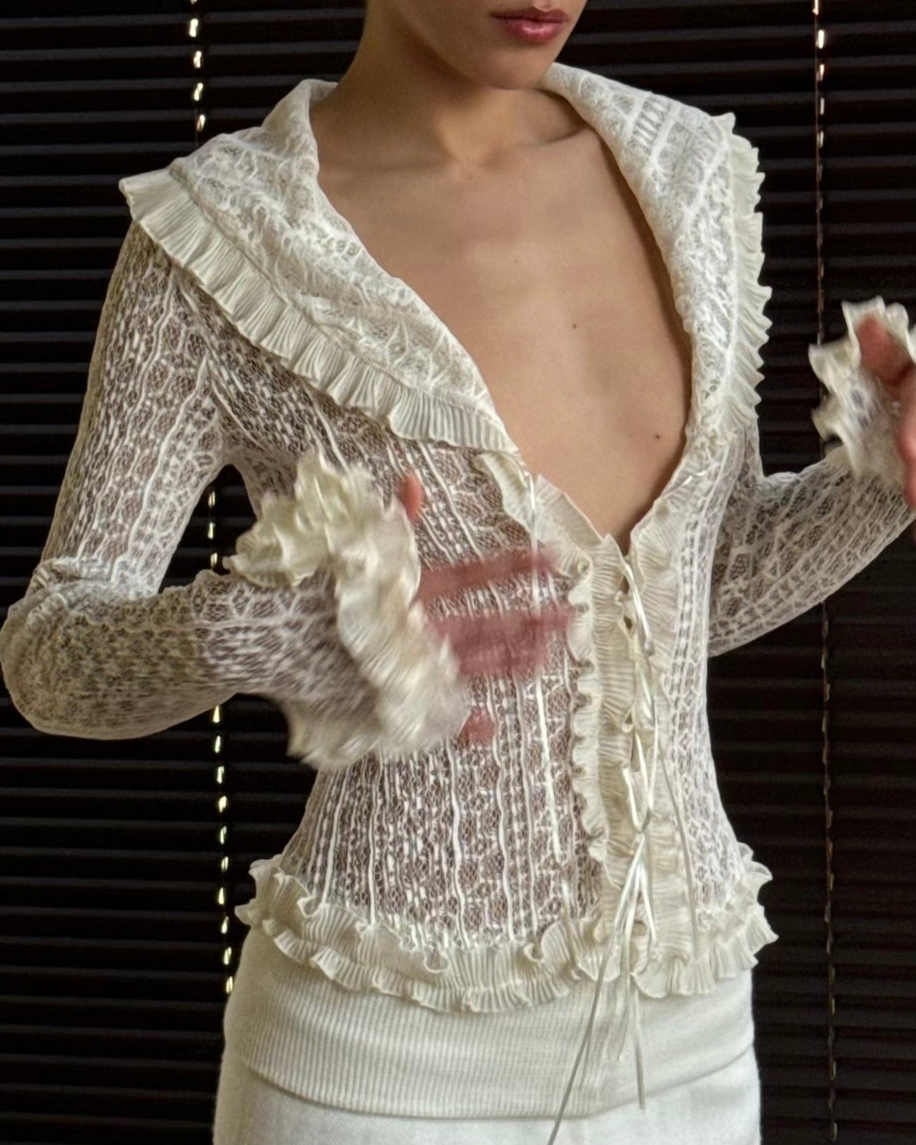 Lace Blouse with String