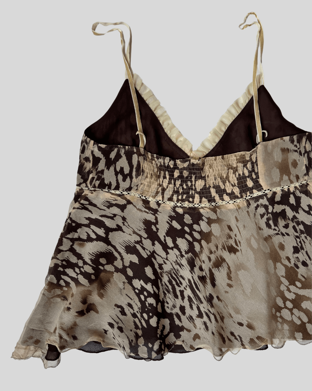 Patterned Strappy Chiffon Top