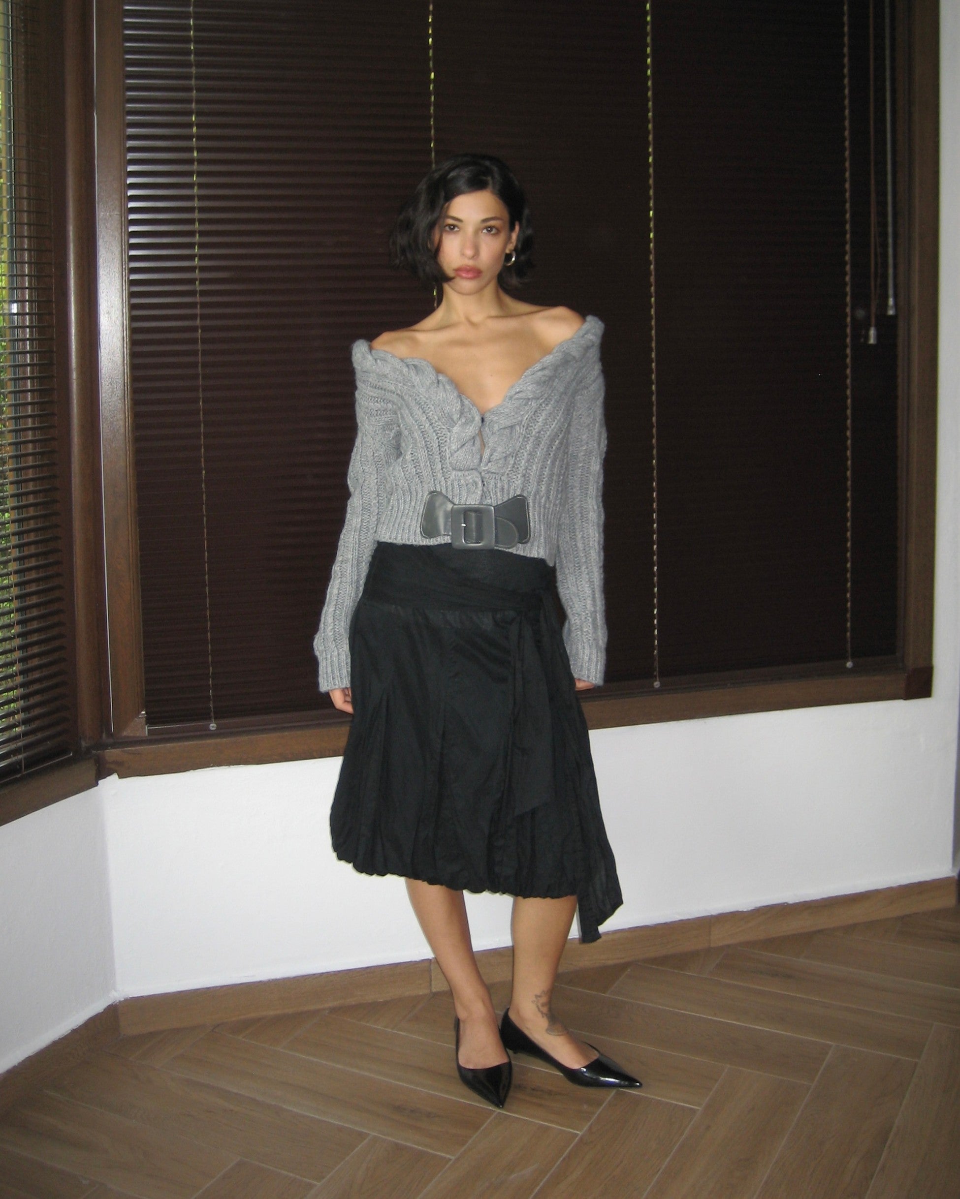 Tied Black Skirt