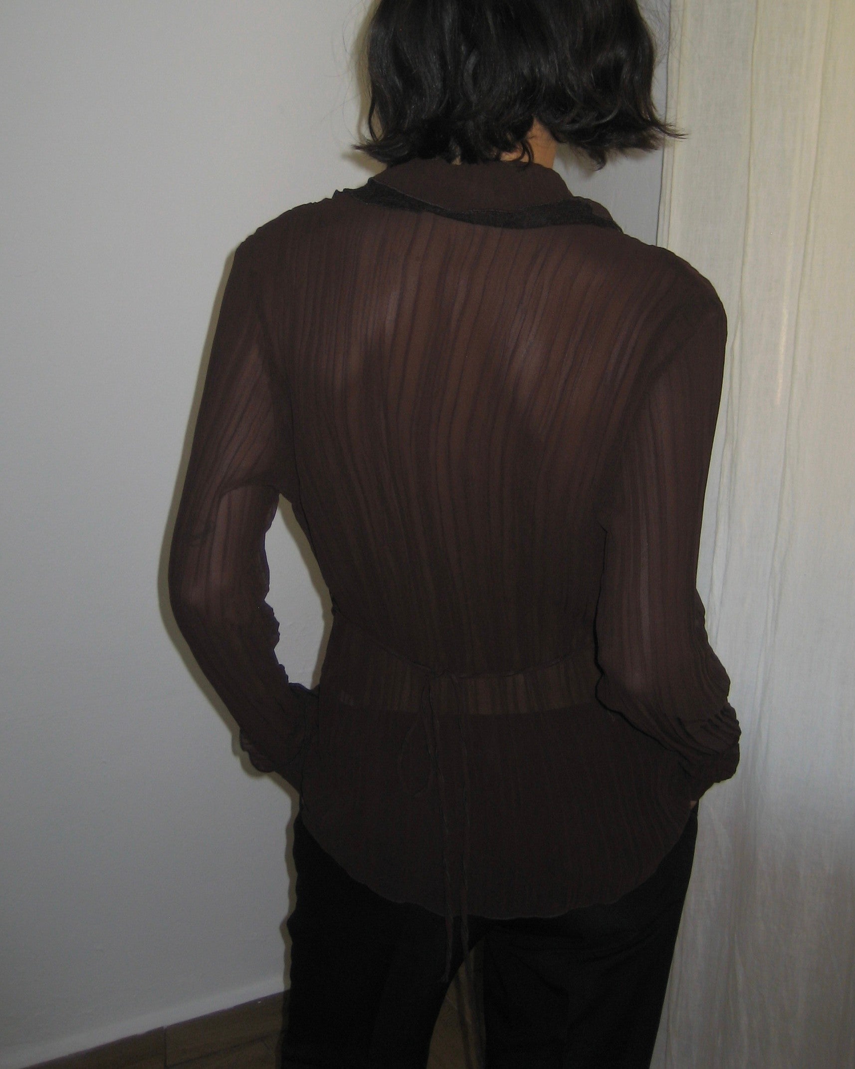 Brown Chiffon Shirt