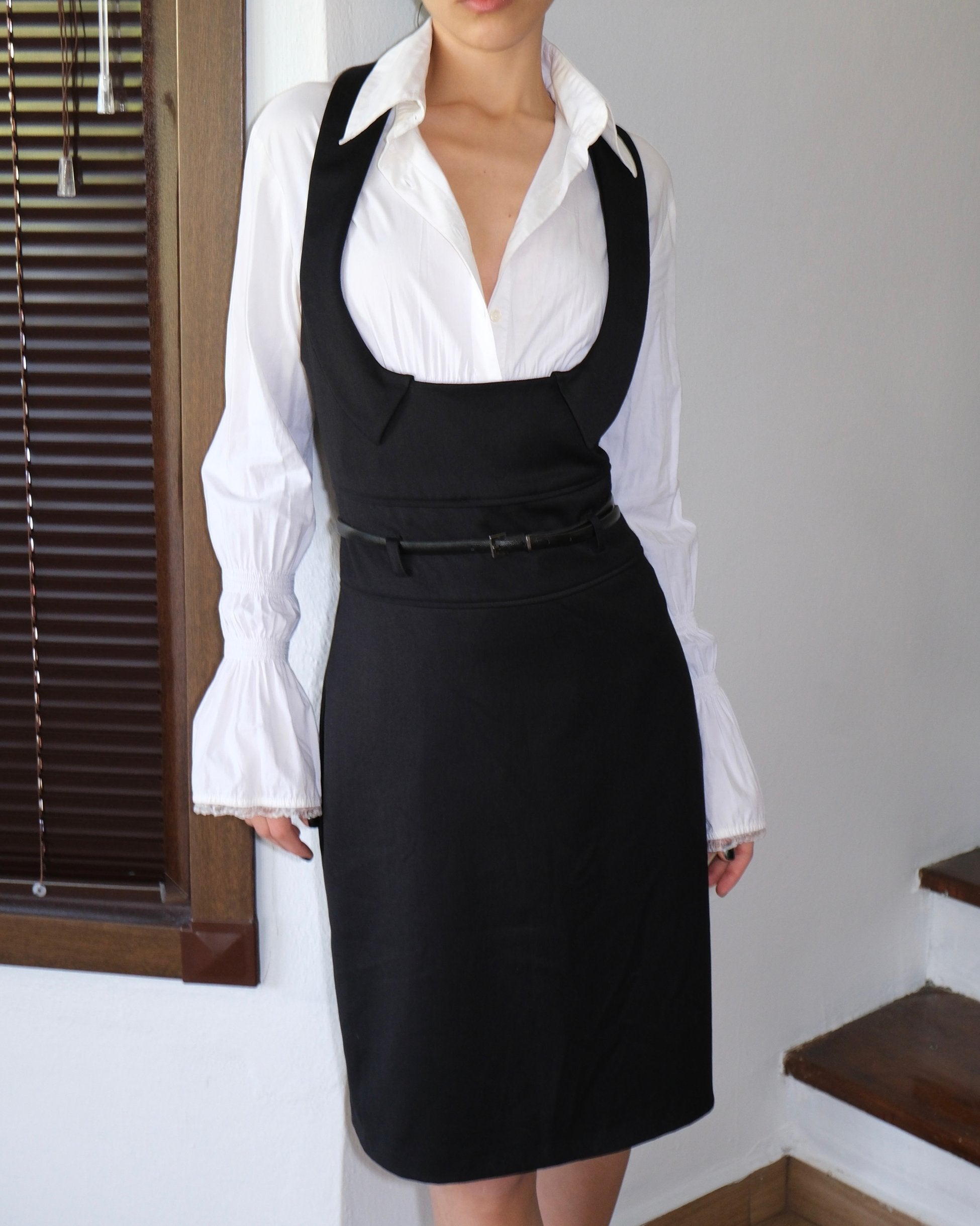 Belted Black Dress