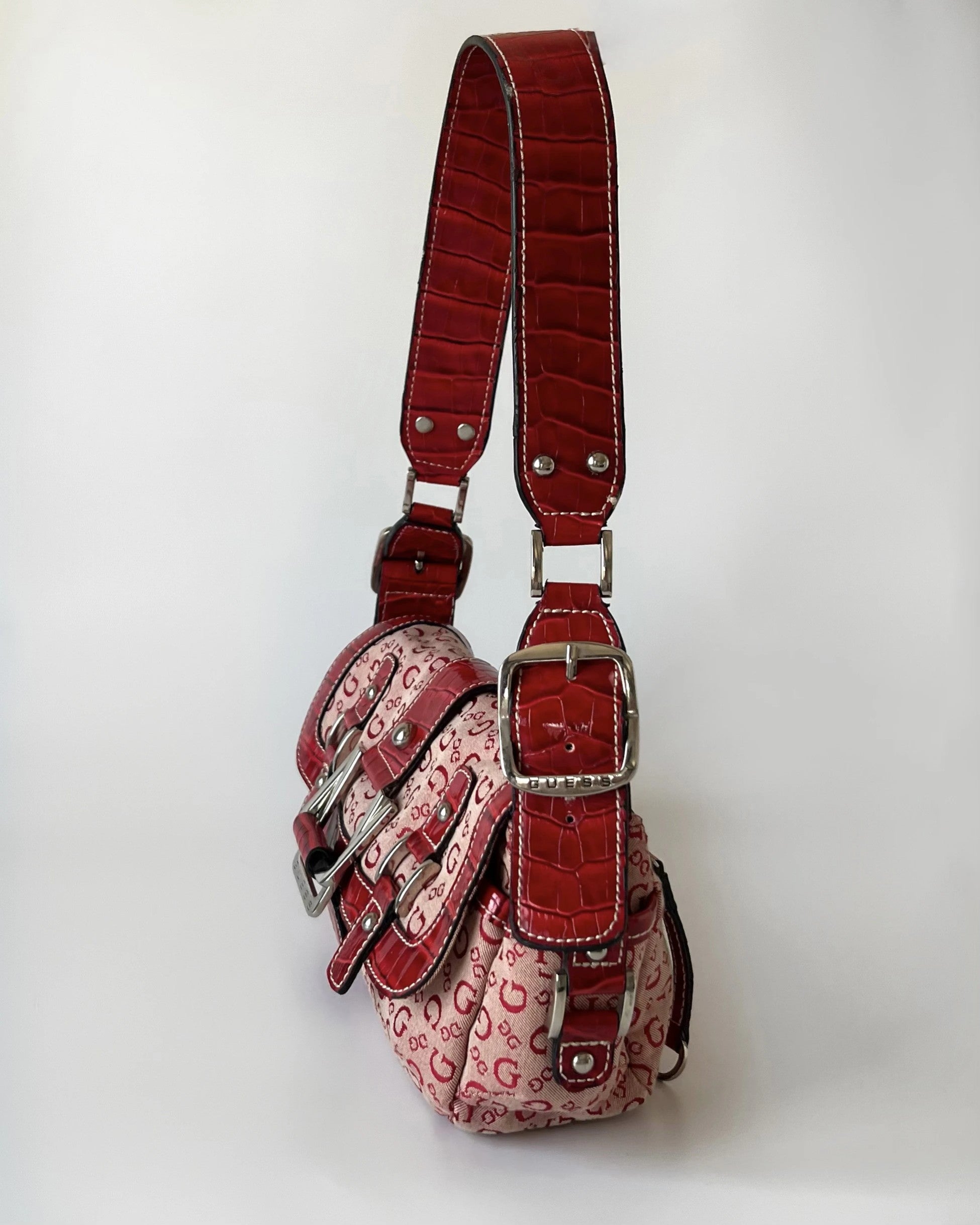 Guess Monogram Red Handbag